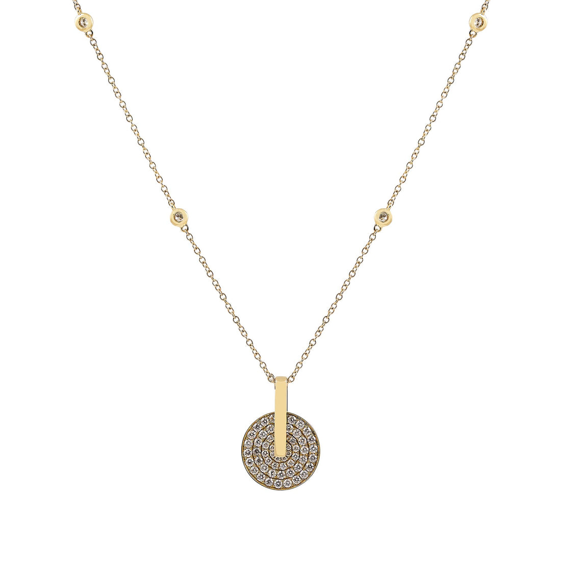 Diamond Set Circle Pendant