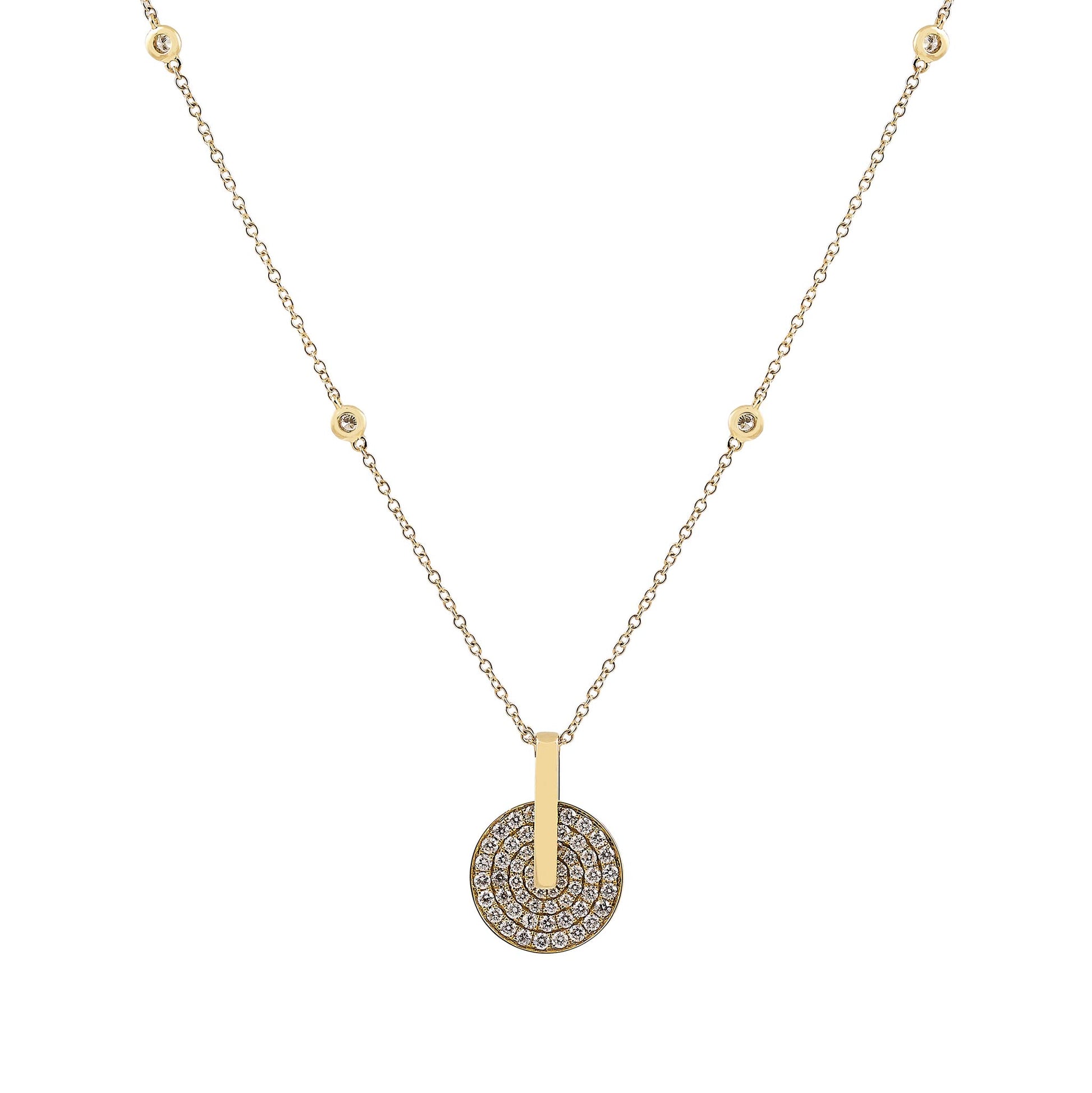 Diamond Set Circle Pendant