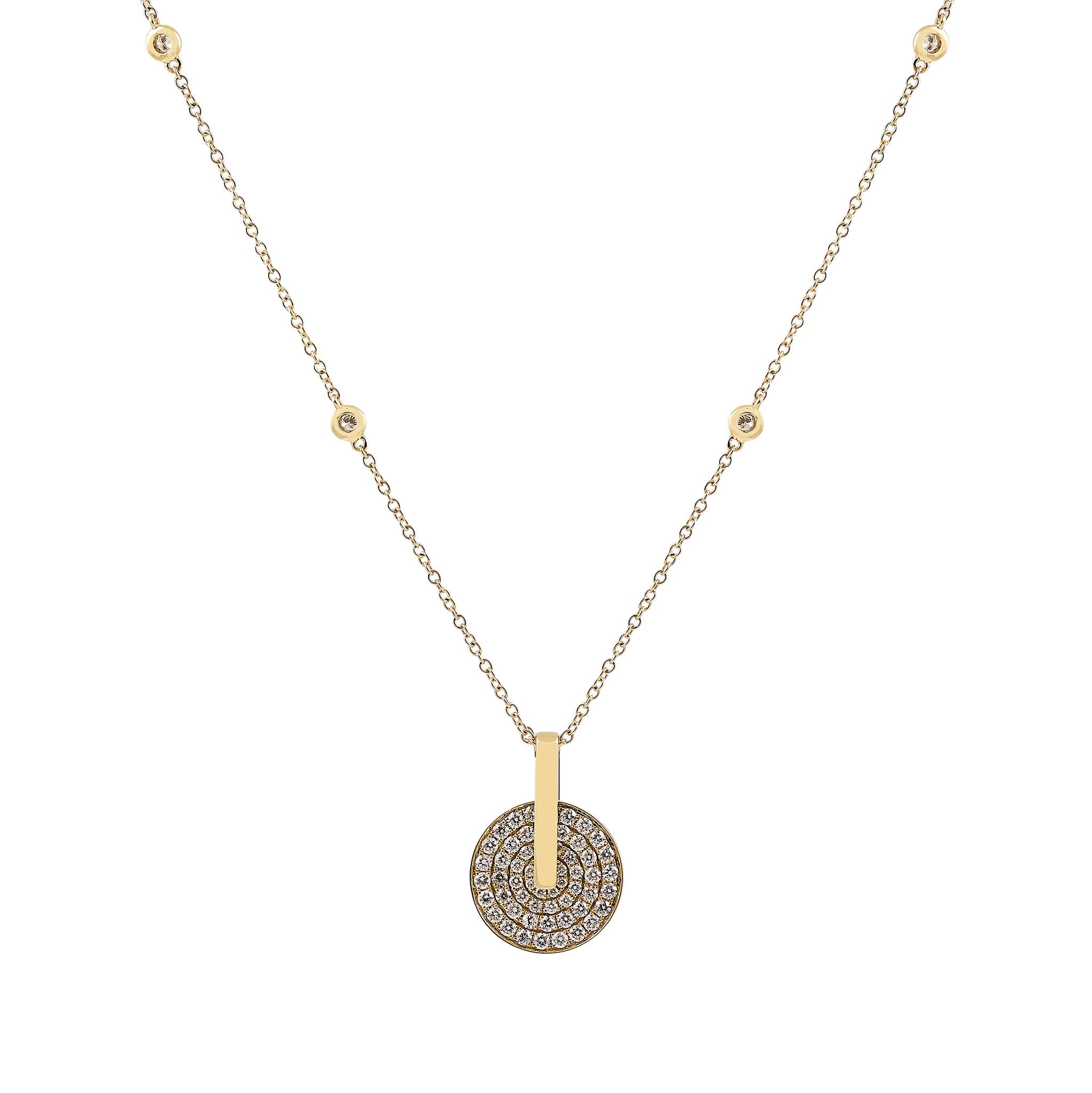 Diamond Set Circle Pendant