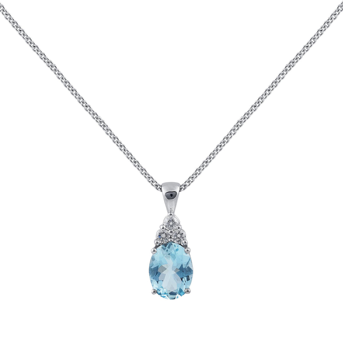 Aquamarine and diamond pendant