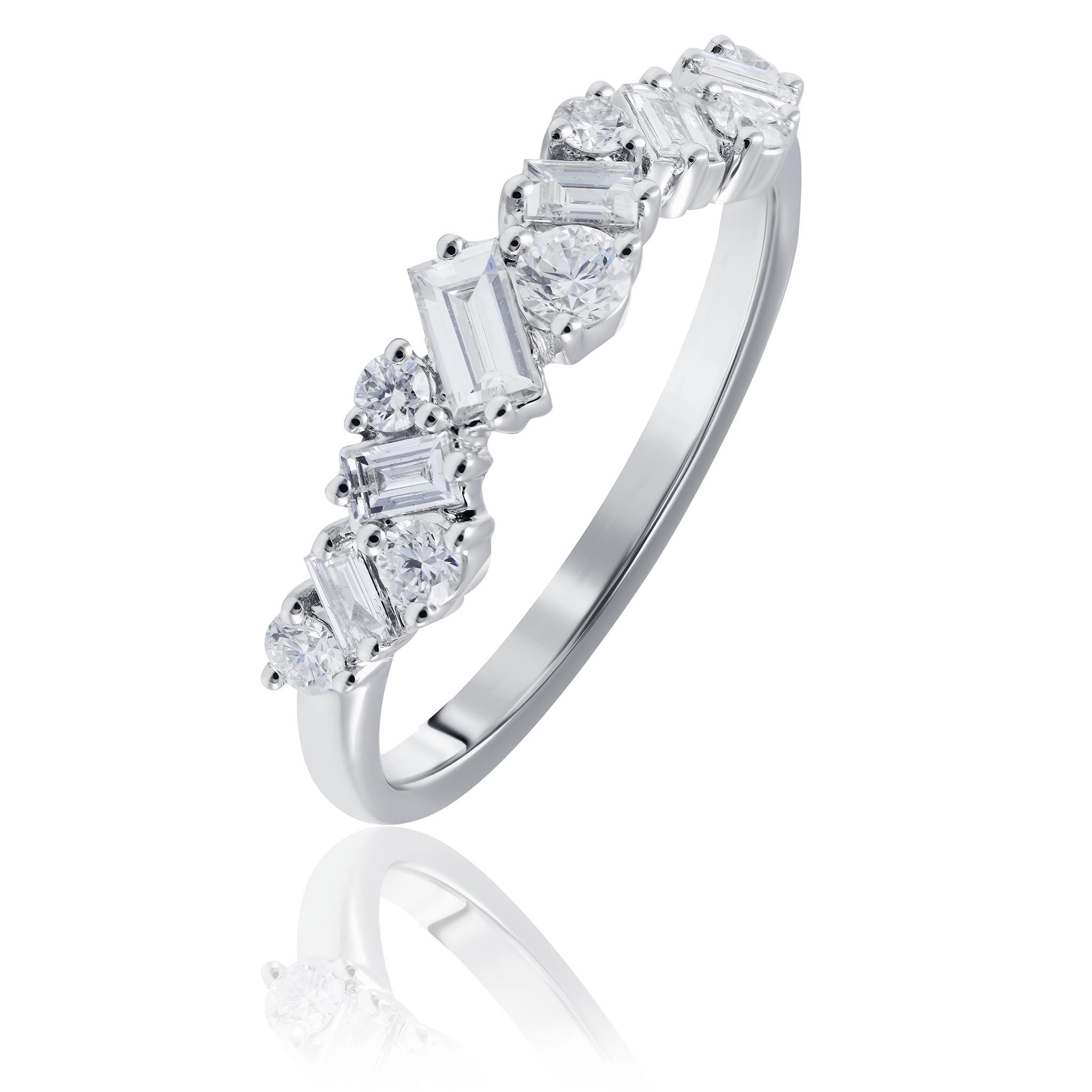 Mixed Diamond Cut Ring