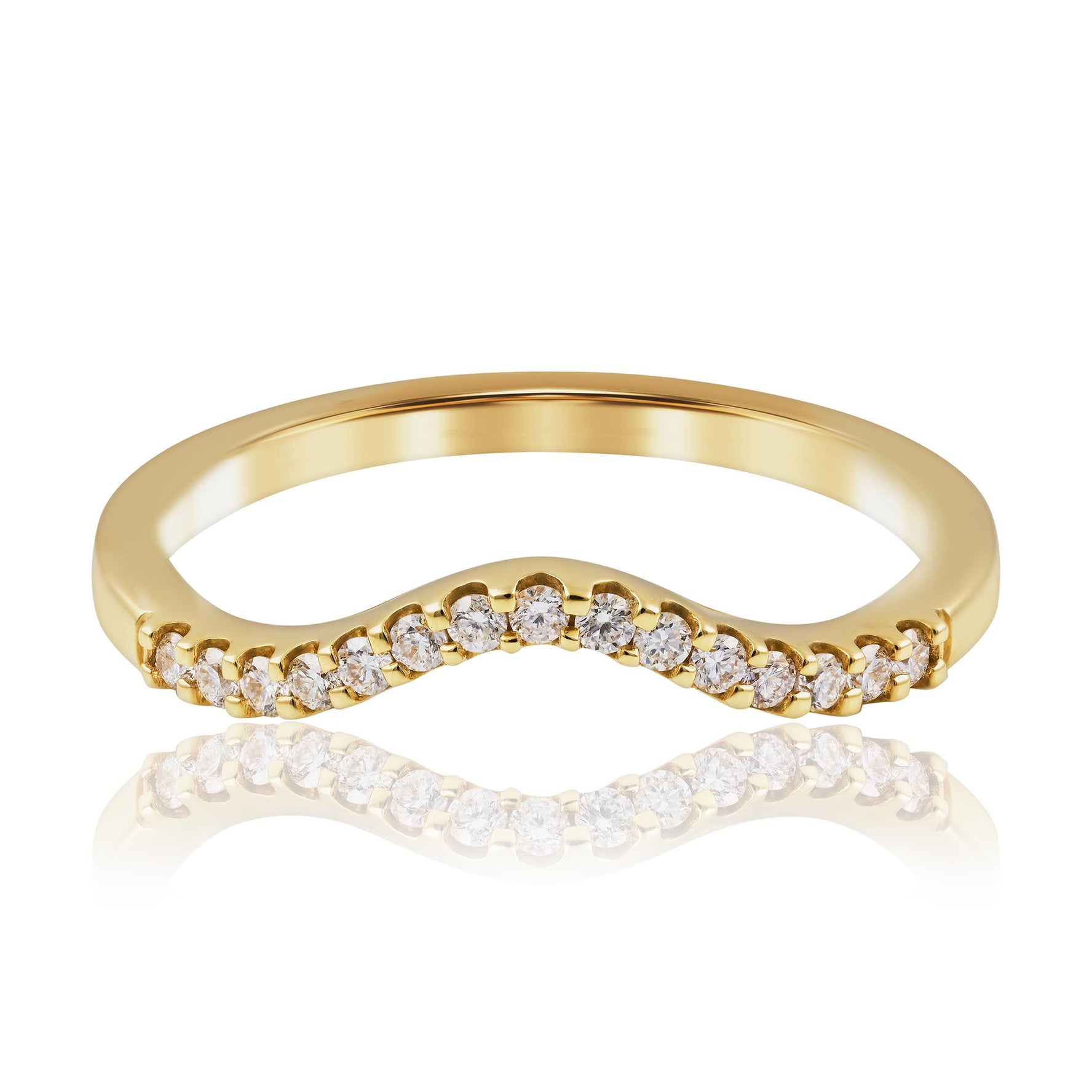 Curved Diamond Wedding Ring