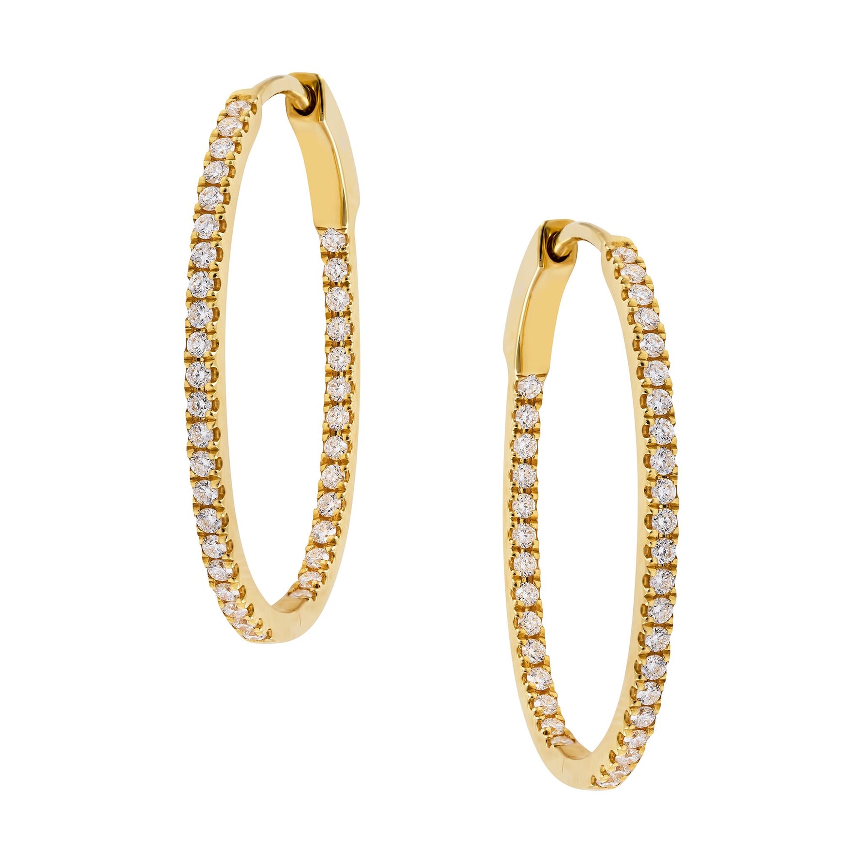 Oval Diamond Hoops