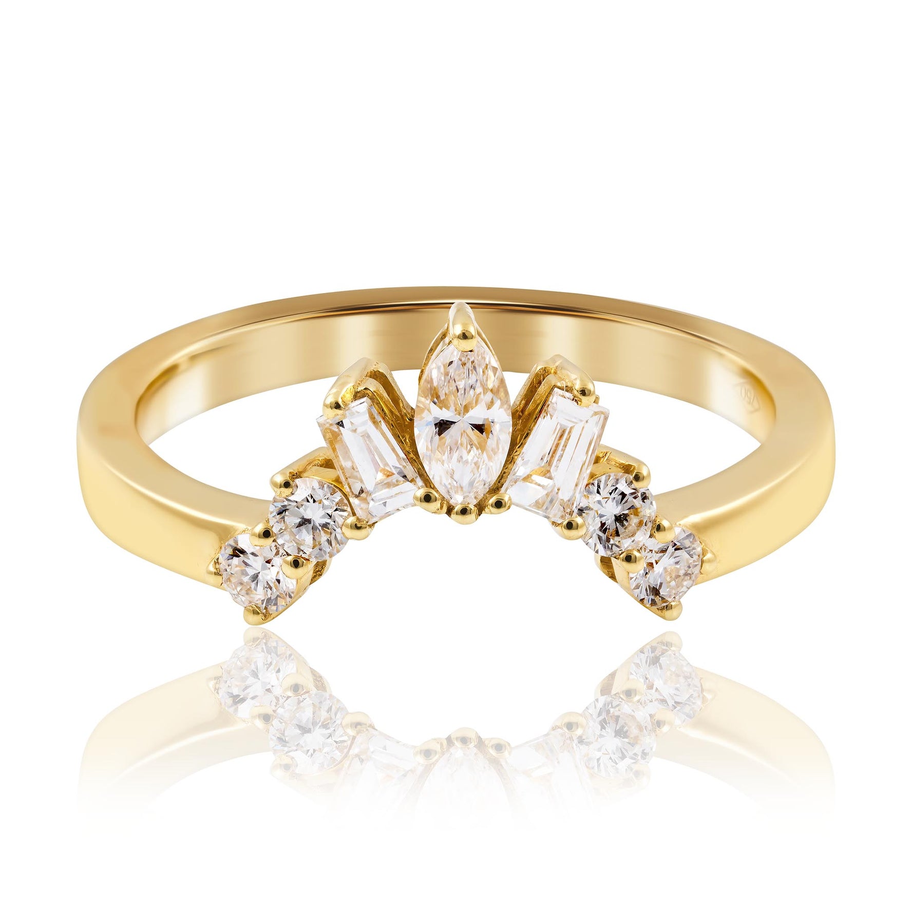 Curved Diamond Wedding Ring