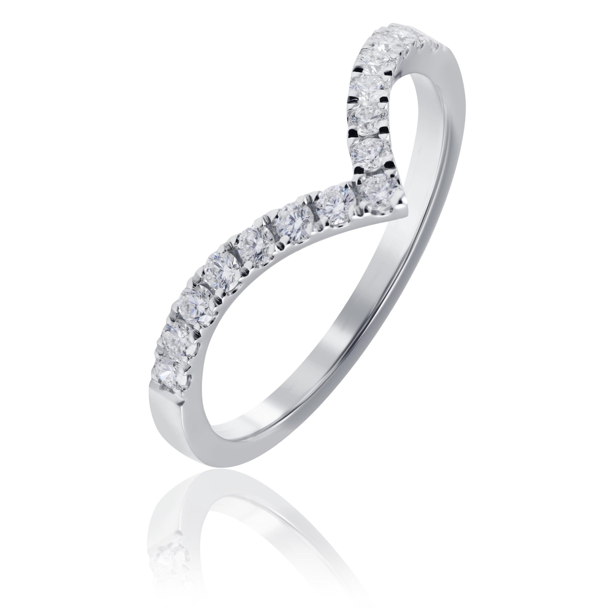 Pointed Diamond wedding band