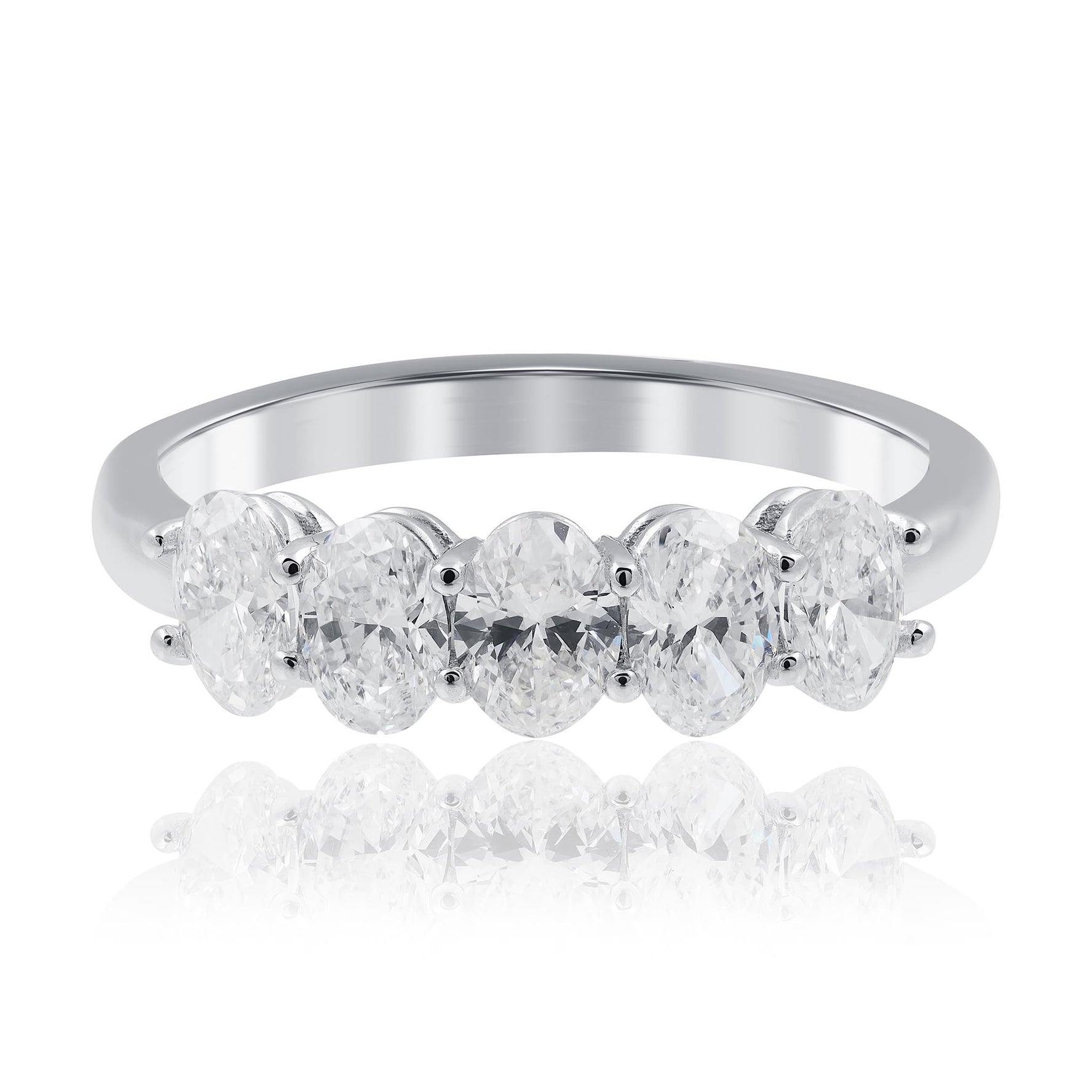 Five Oval Cut Diamond Ring
