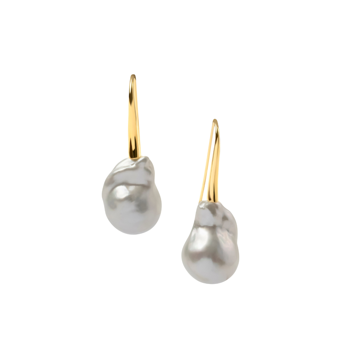 Baroque South Sea Pearl Hook Earrings