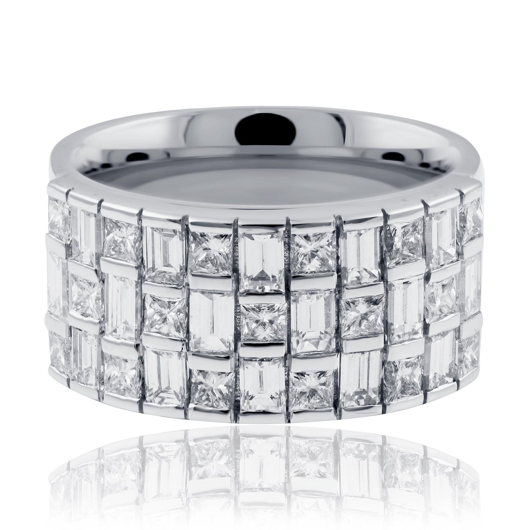 Princess cut and baguette cut cocktail ring