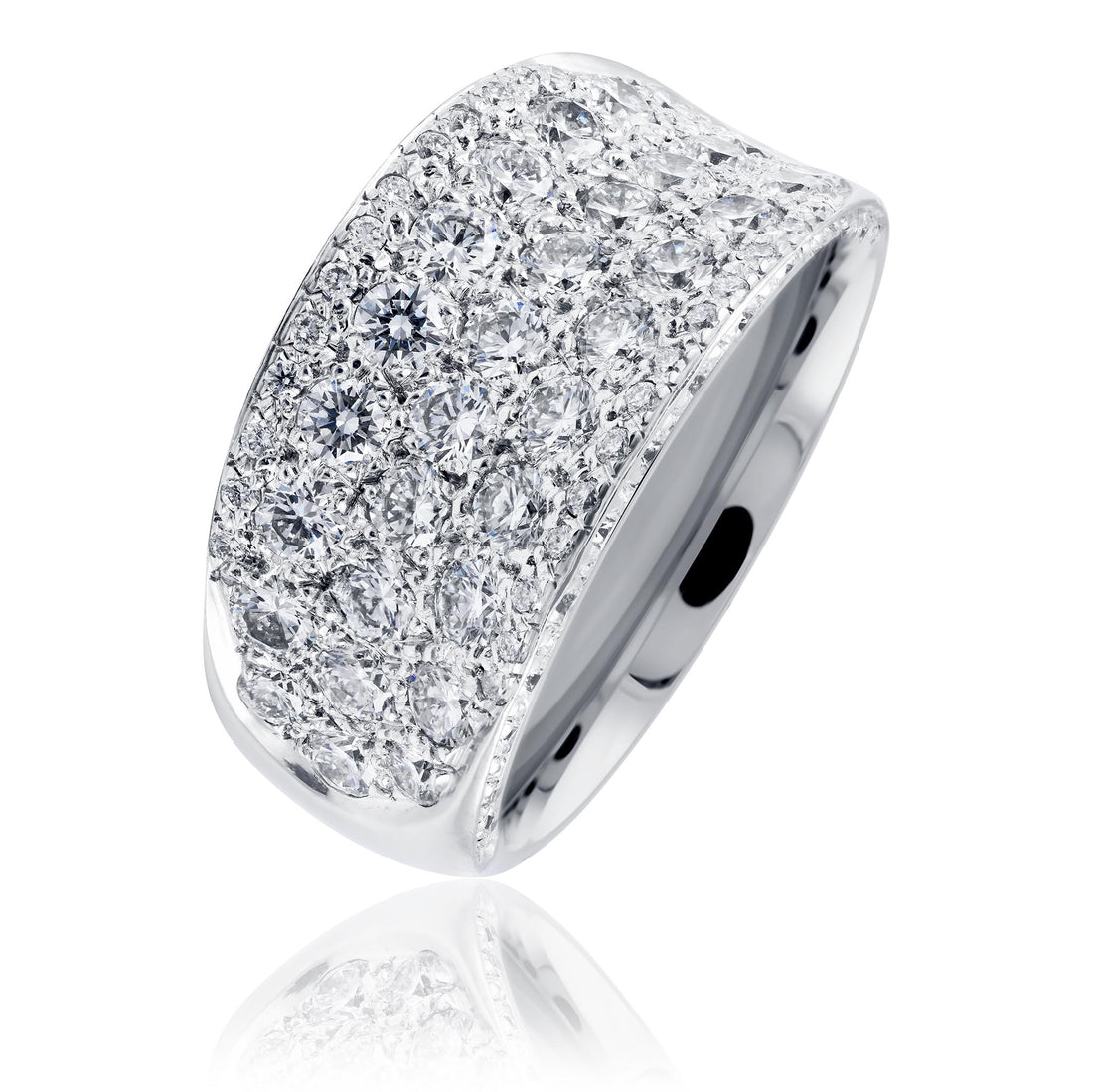 Thick Curved Diamond Ring