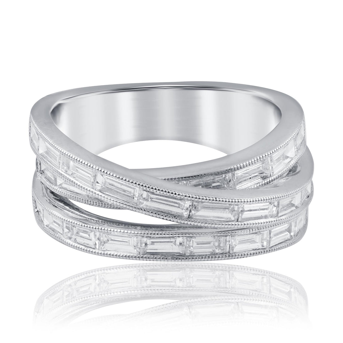 diamond cross over ring