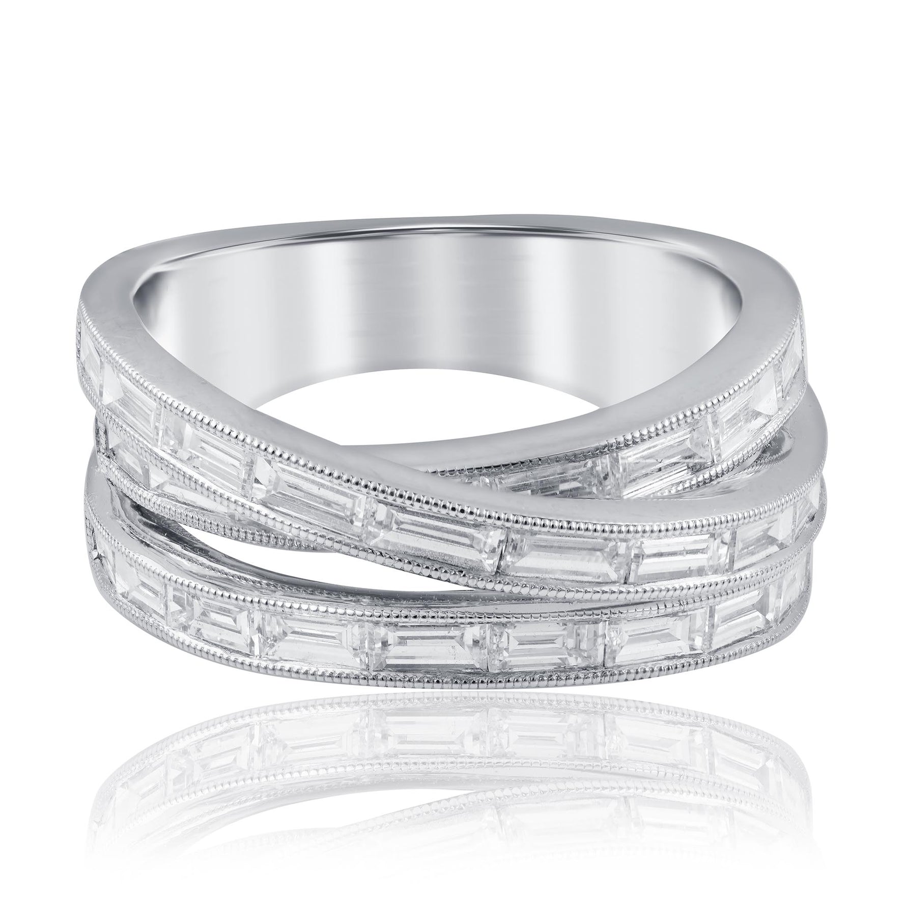 diamond cross over ring