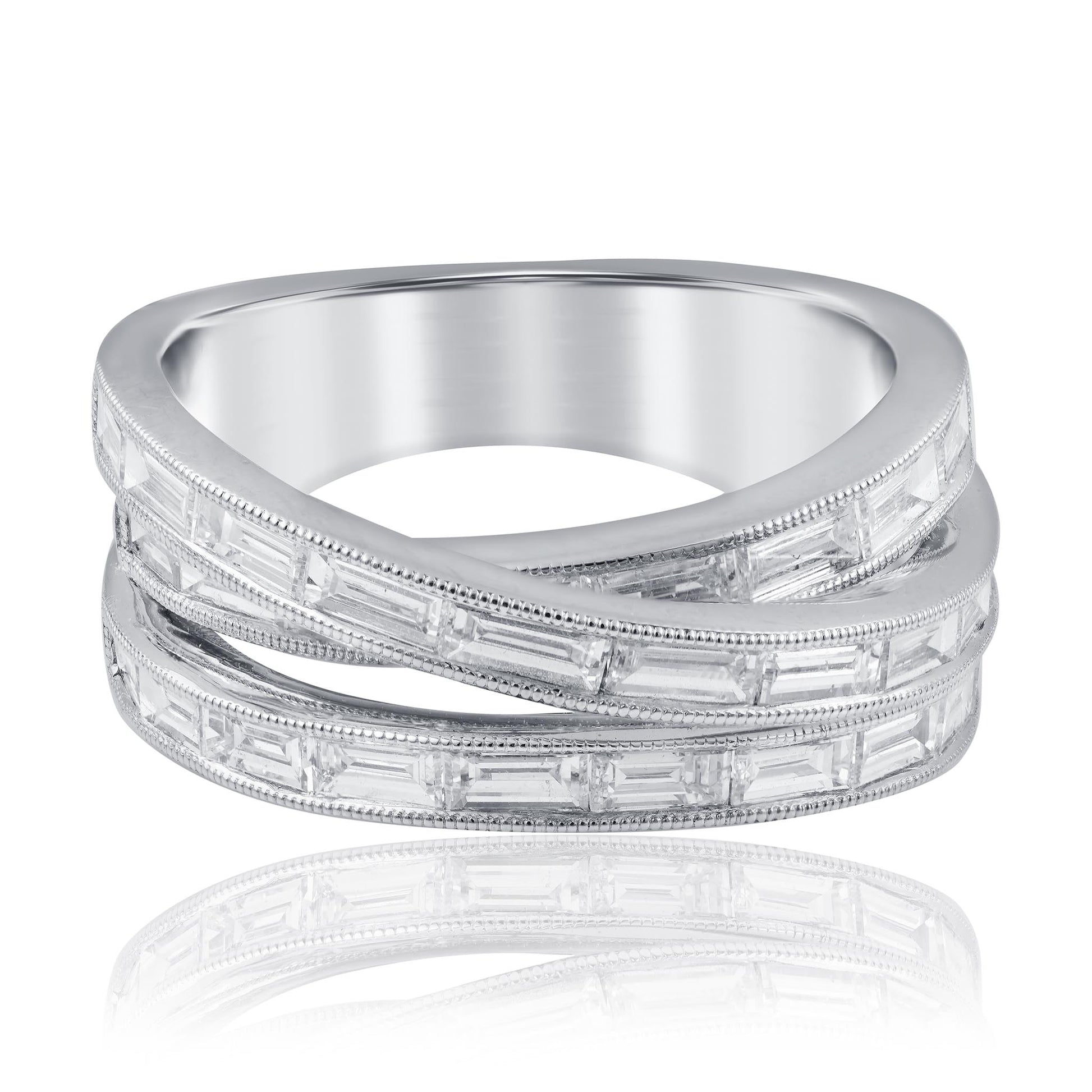 diamond cross over ring