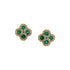 Emerald and Diamond Clover shaped Stud