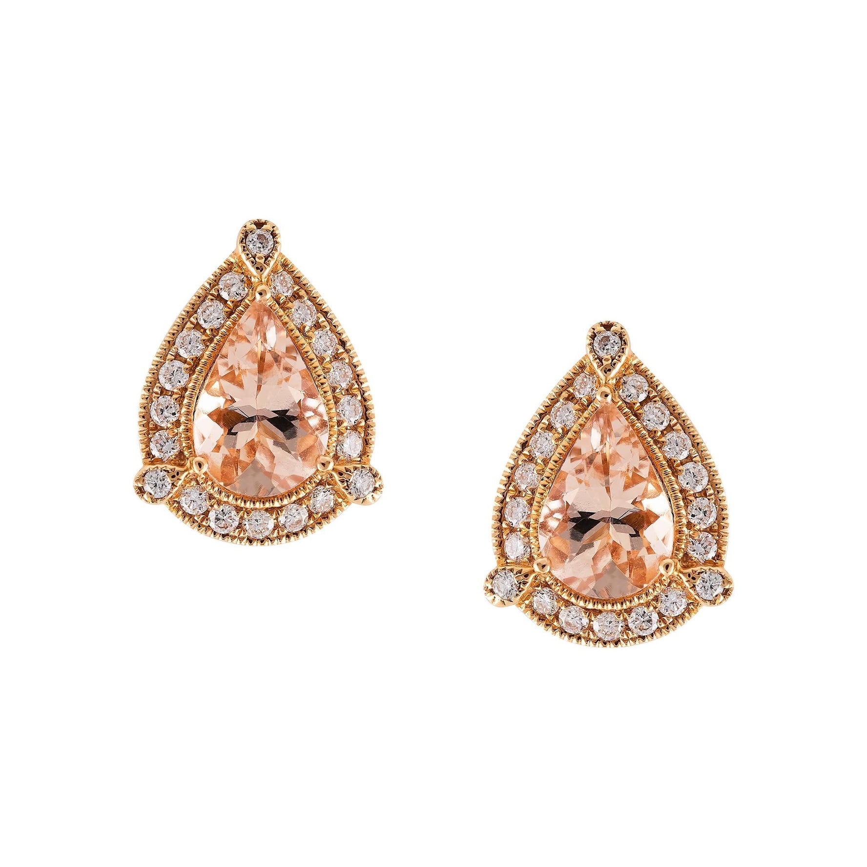 Morganite and diamond earrings