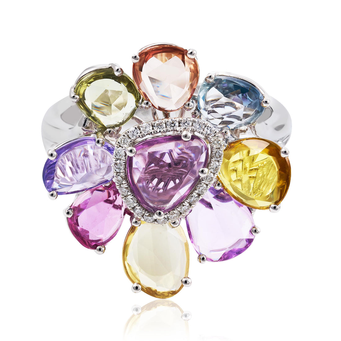 Sapphire Flower Ring