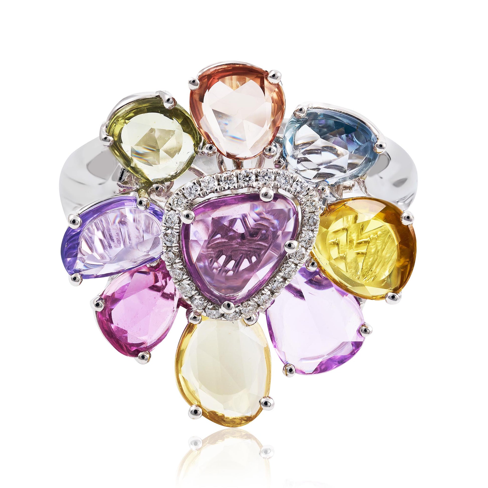 Sapphire Flower Ring