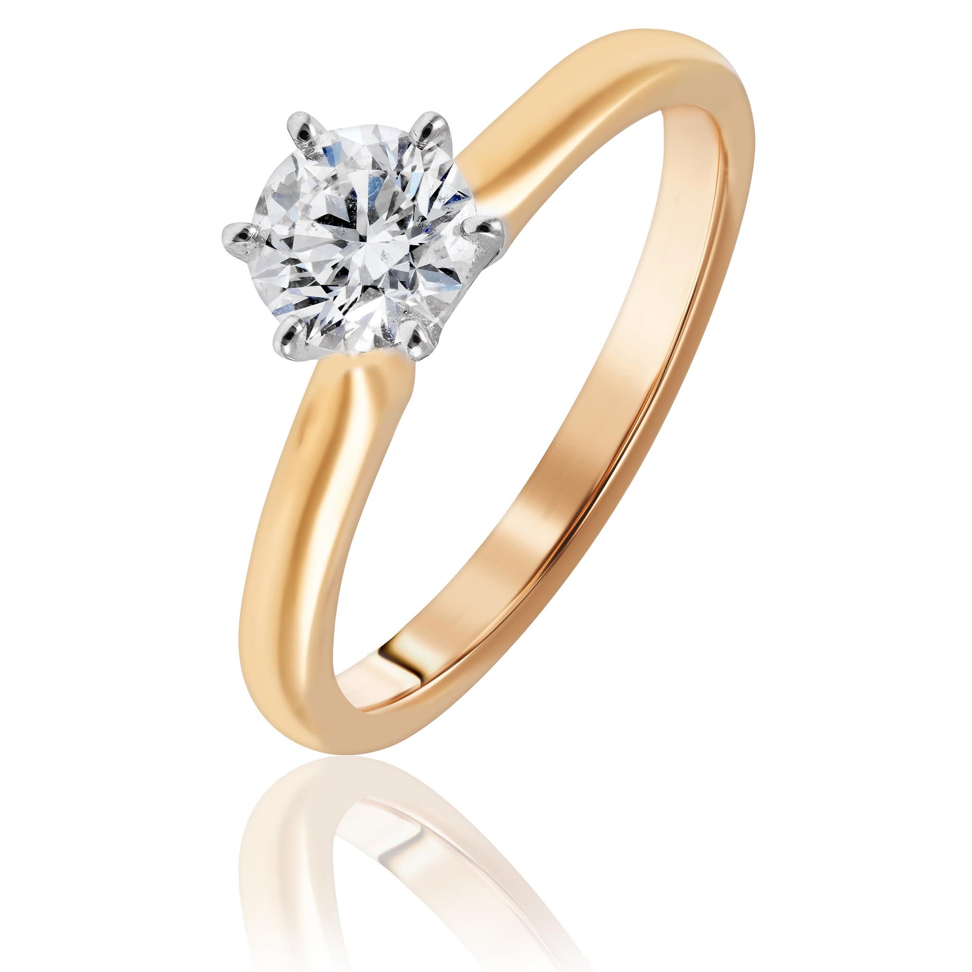 Diamond Engagement Ring Rose Gold Band