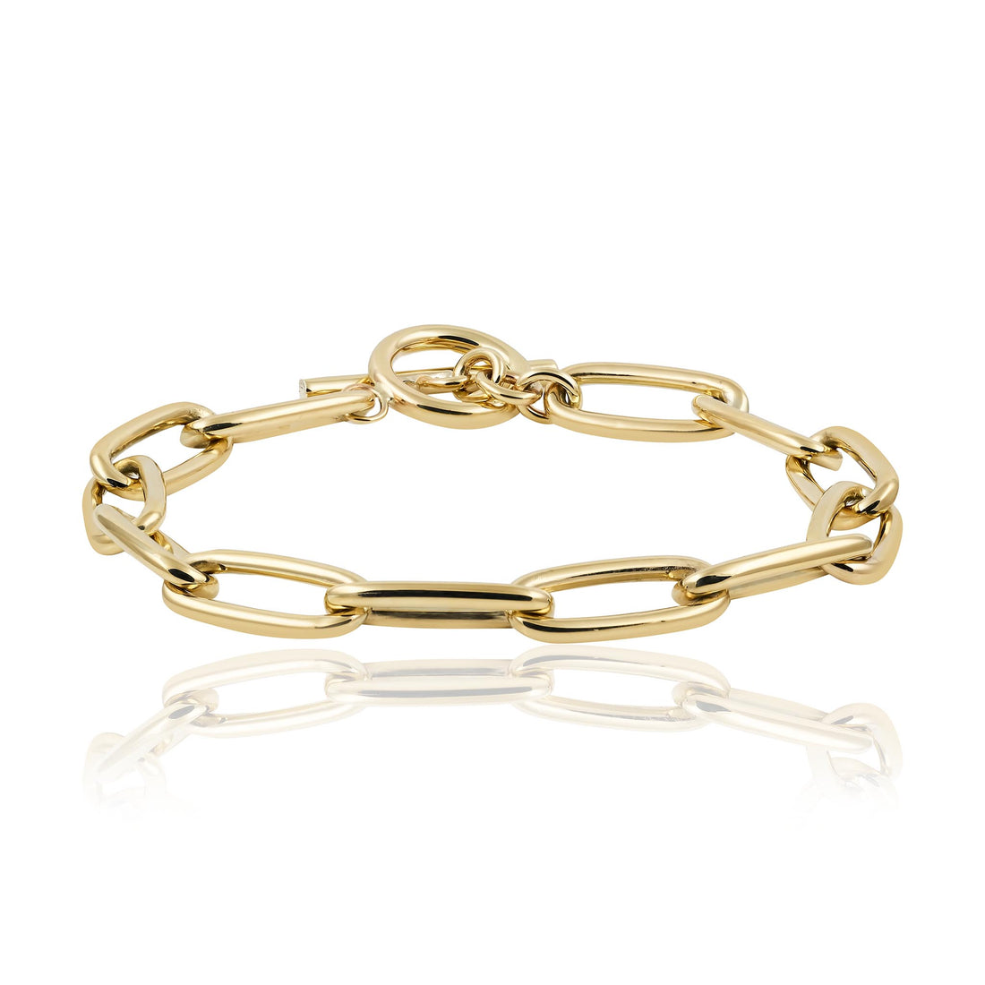 Yellow Gold Oval Link Bracelet