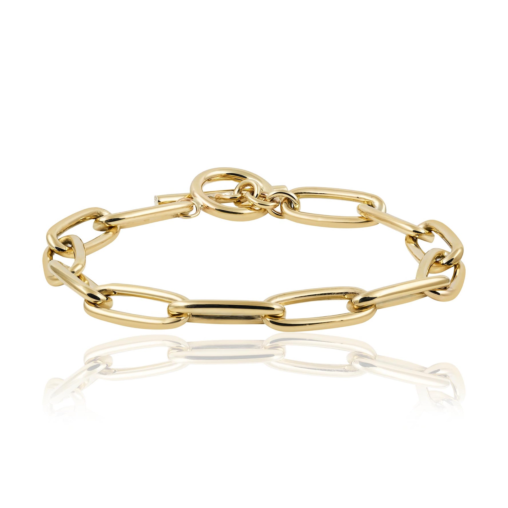Yellow Gold Oval Link Bracelet