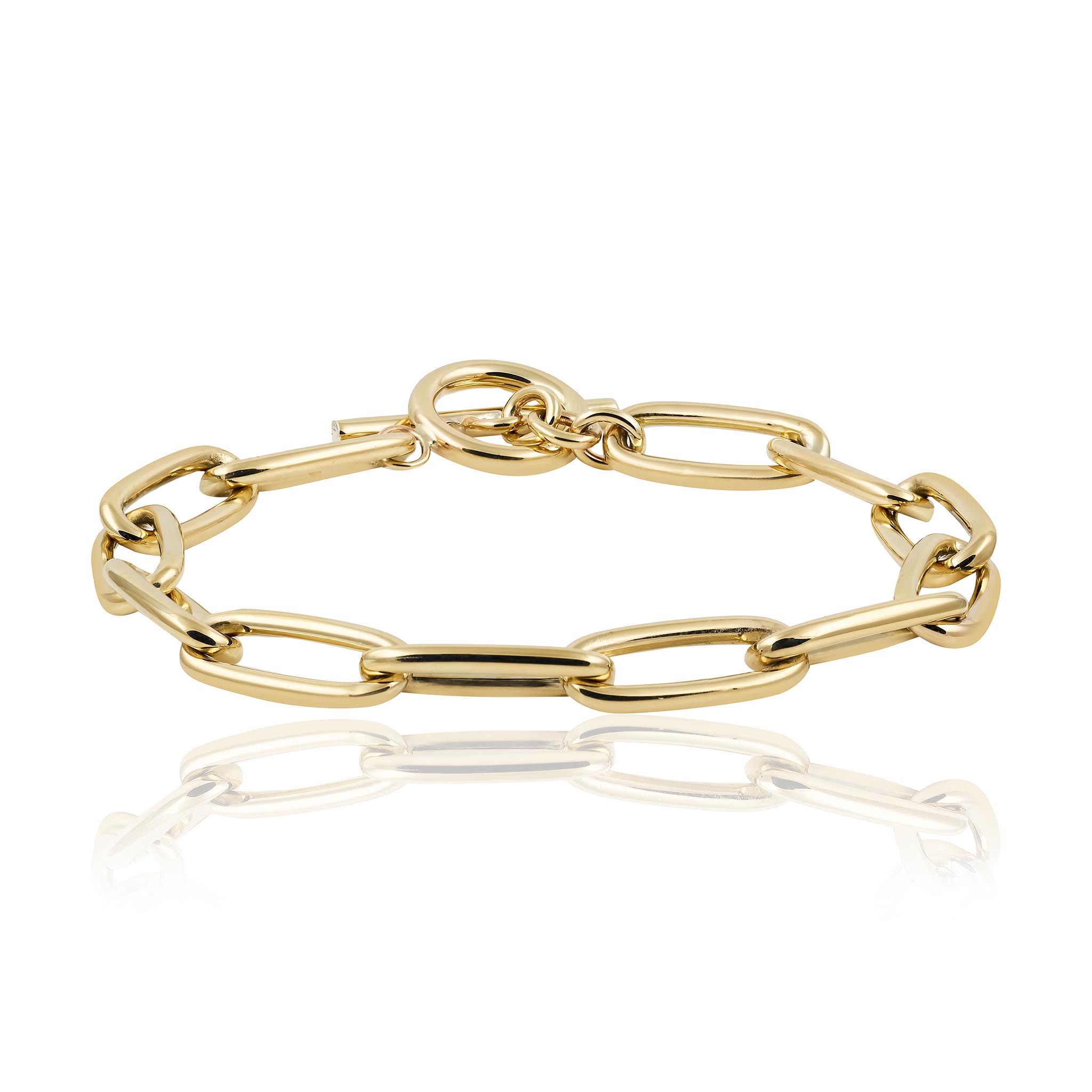 Yellow Gold Oval Link Bracelet