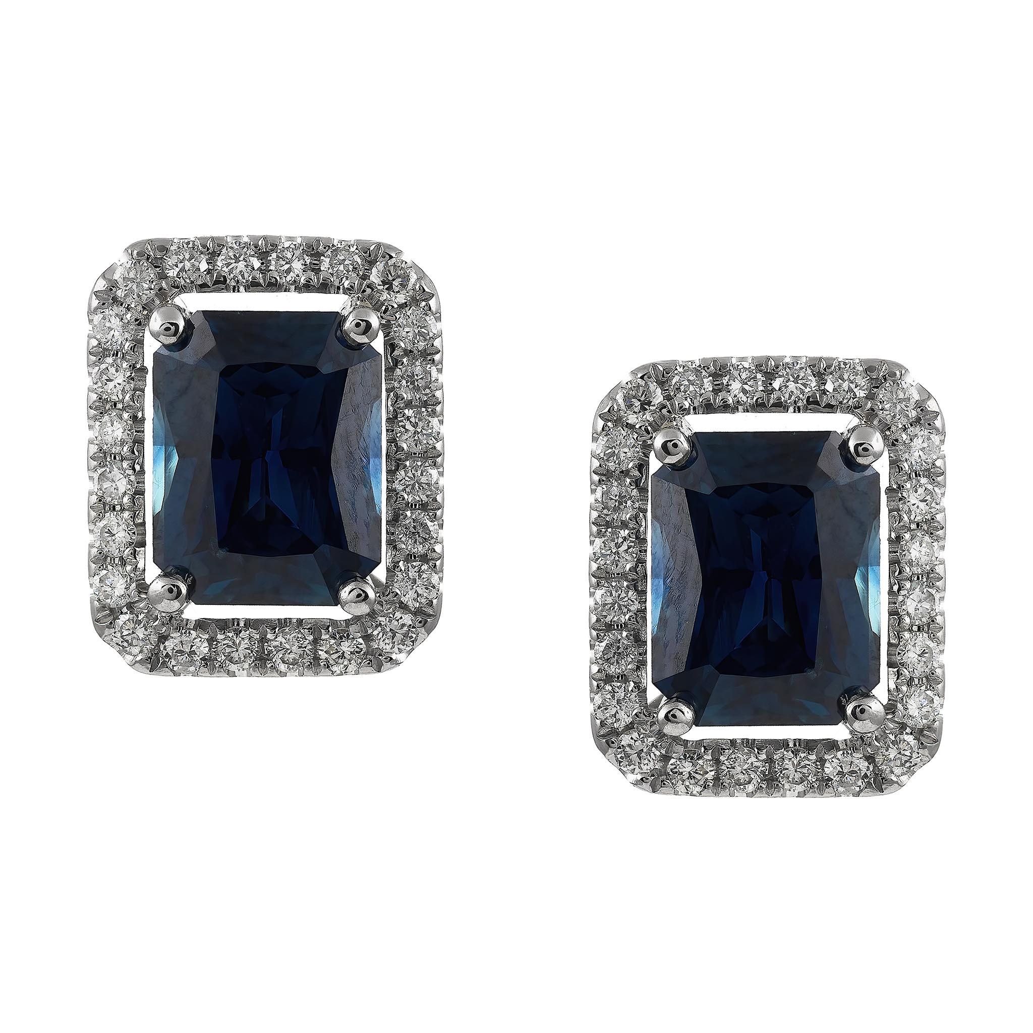 Sapphire and Diamond Studs