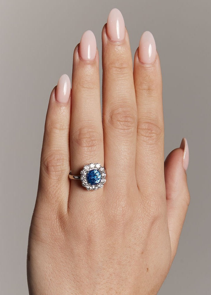 Ceylon Sapphire and Diamond Ring