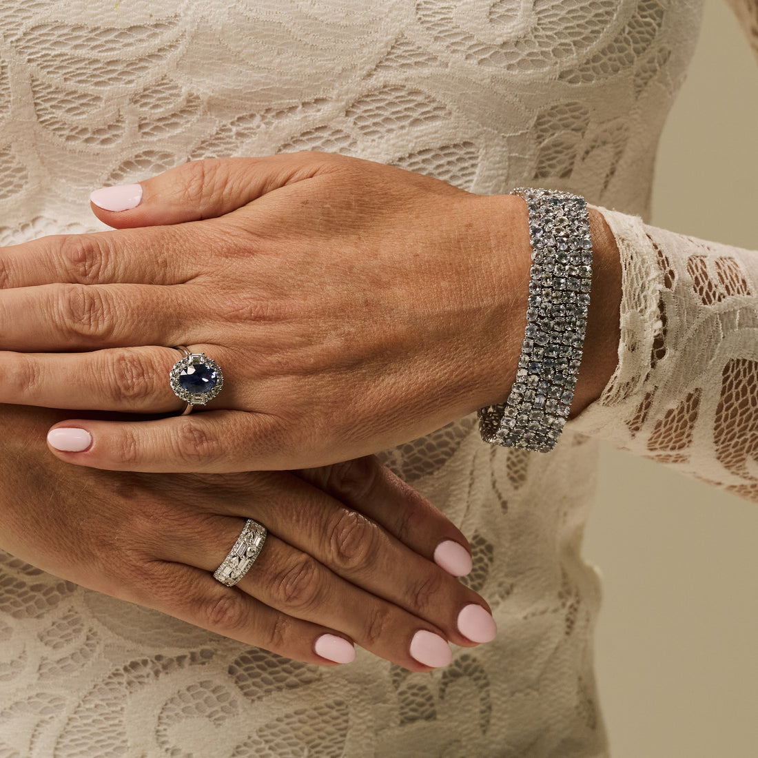 Ceylon Sapphire and Diamond Bracelet