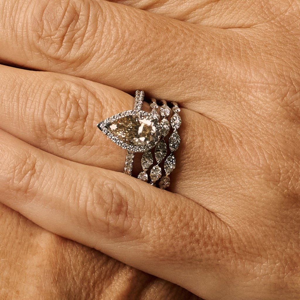 Diamond Set Open Style Cocktail Ring