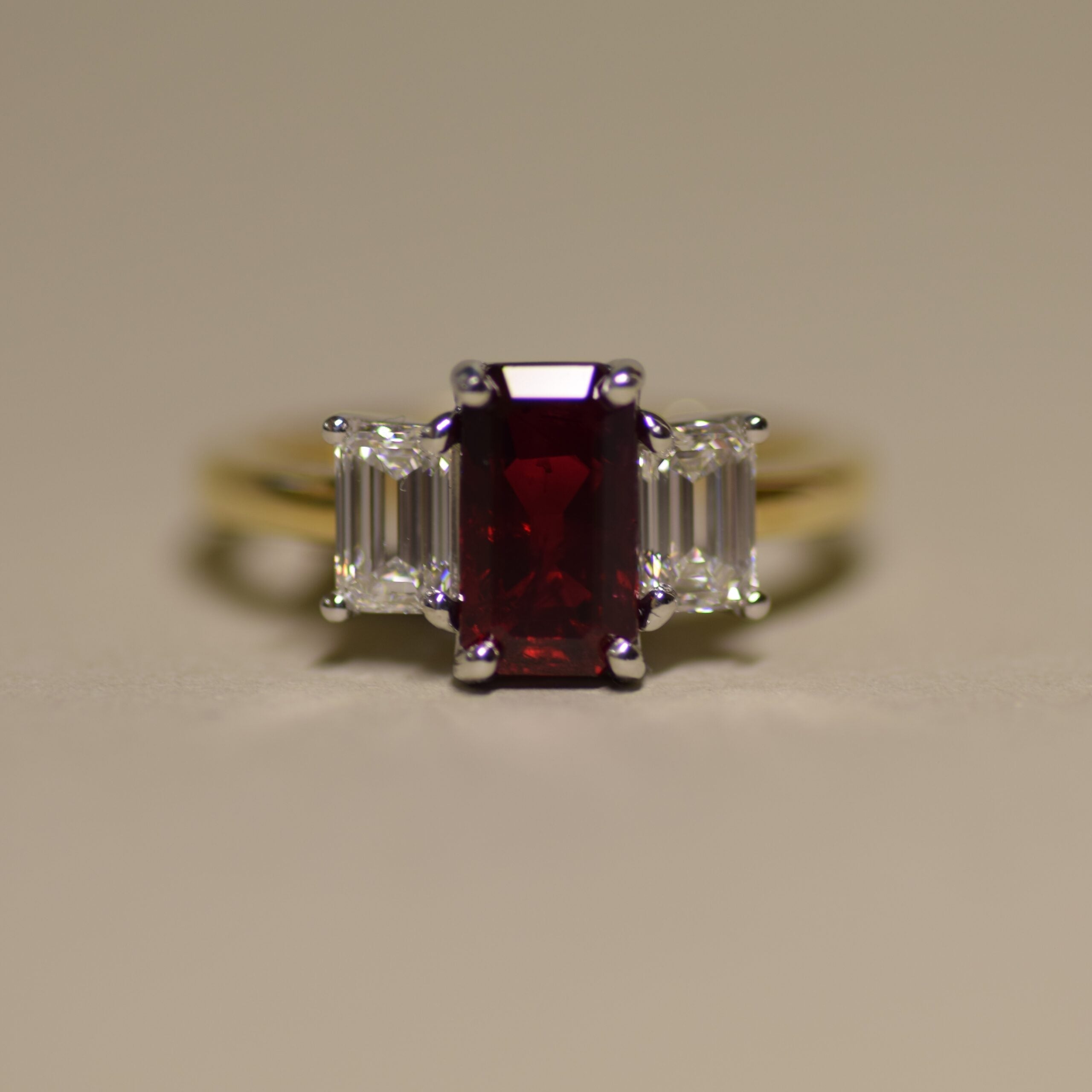 Emerald Cut Ruby Trilogy