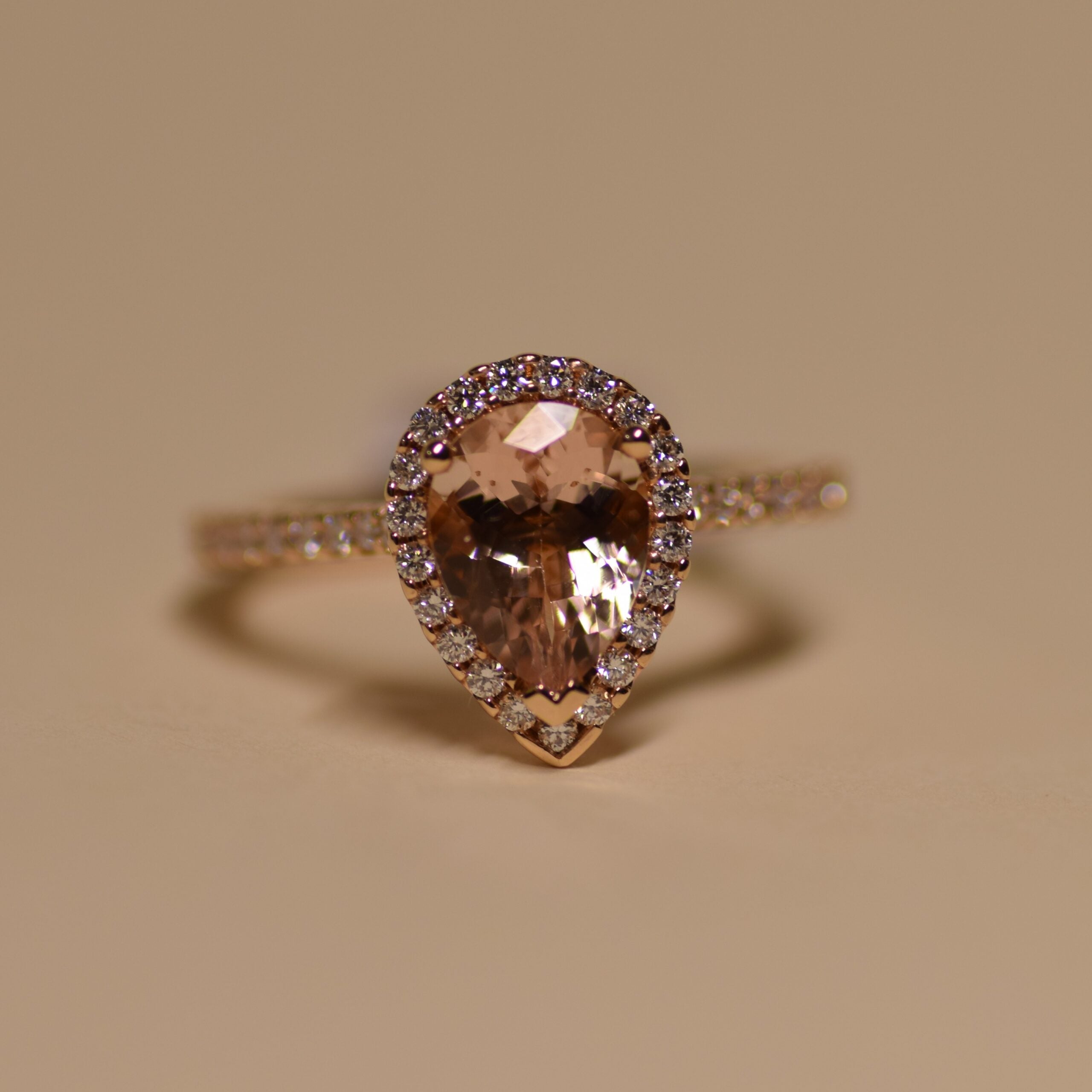 Pear Cut Morganite Ring