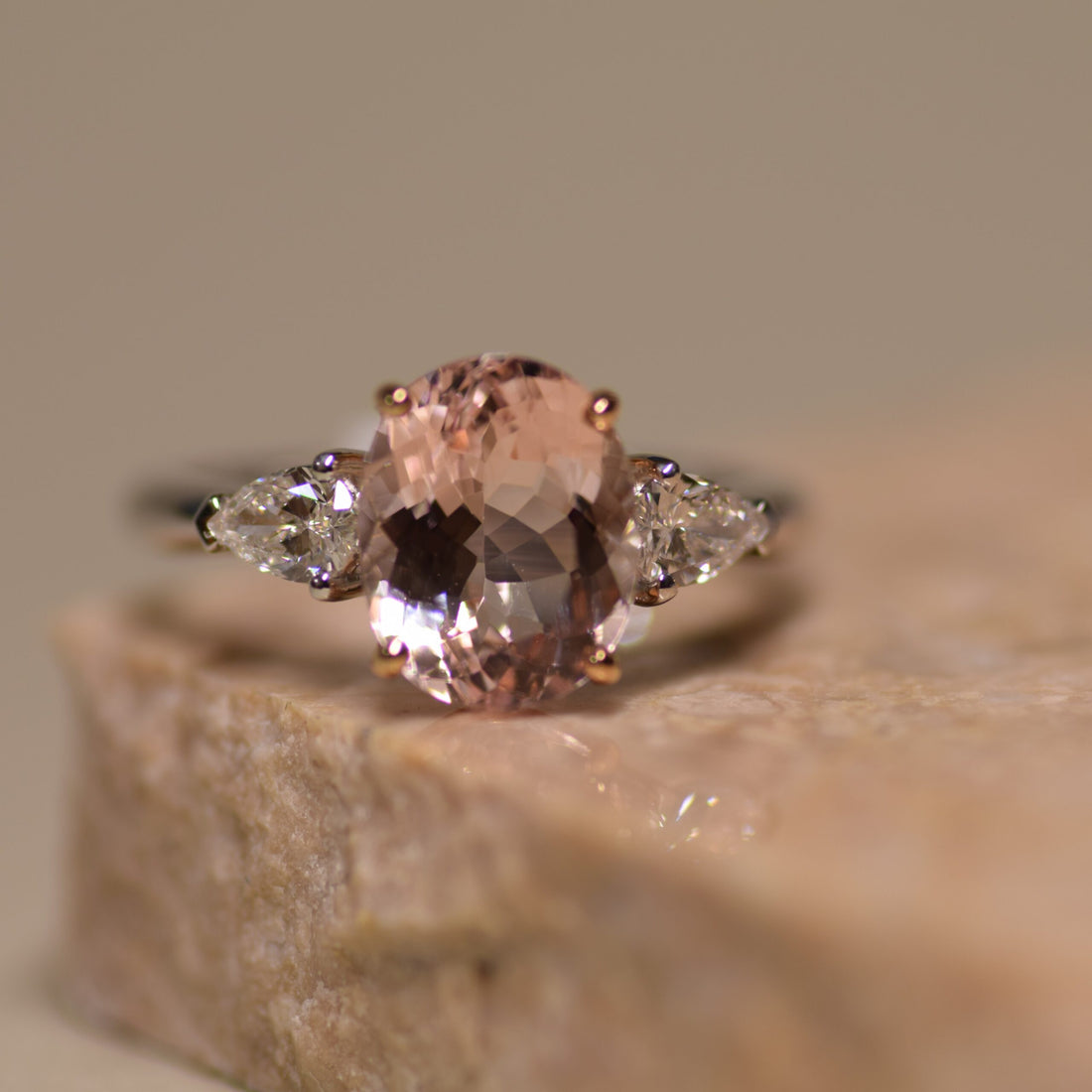 Morganite and Diamond ring
