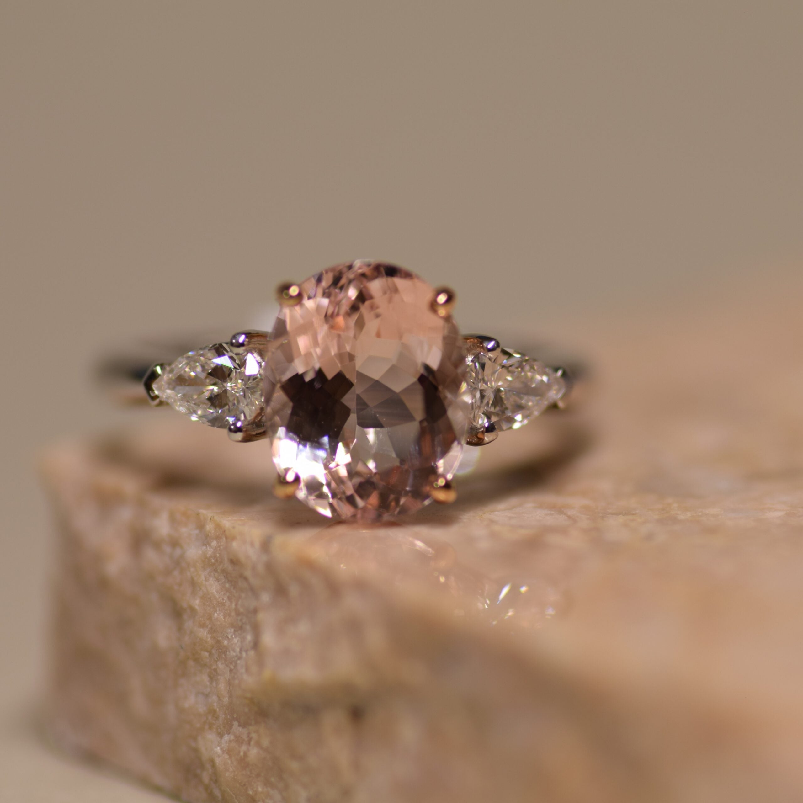 Morganite and Diamond ring