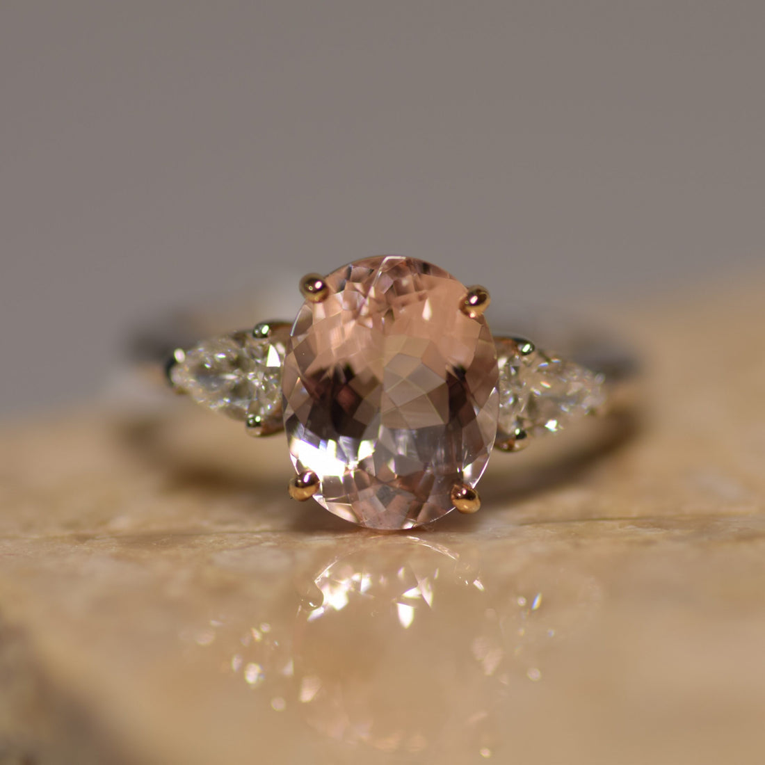 morganite and diamond trilogy