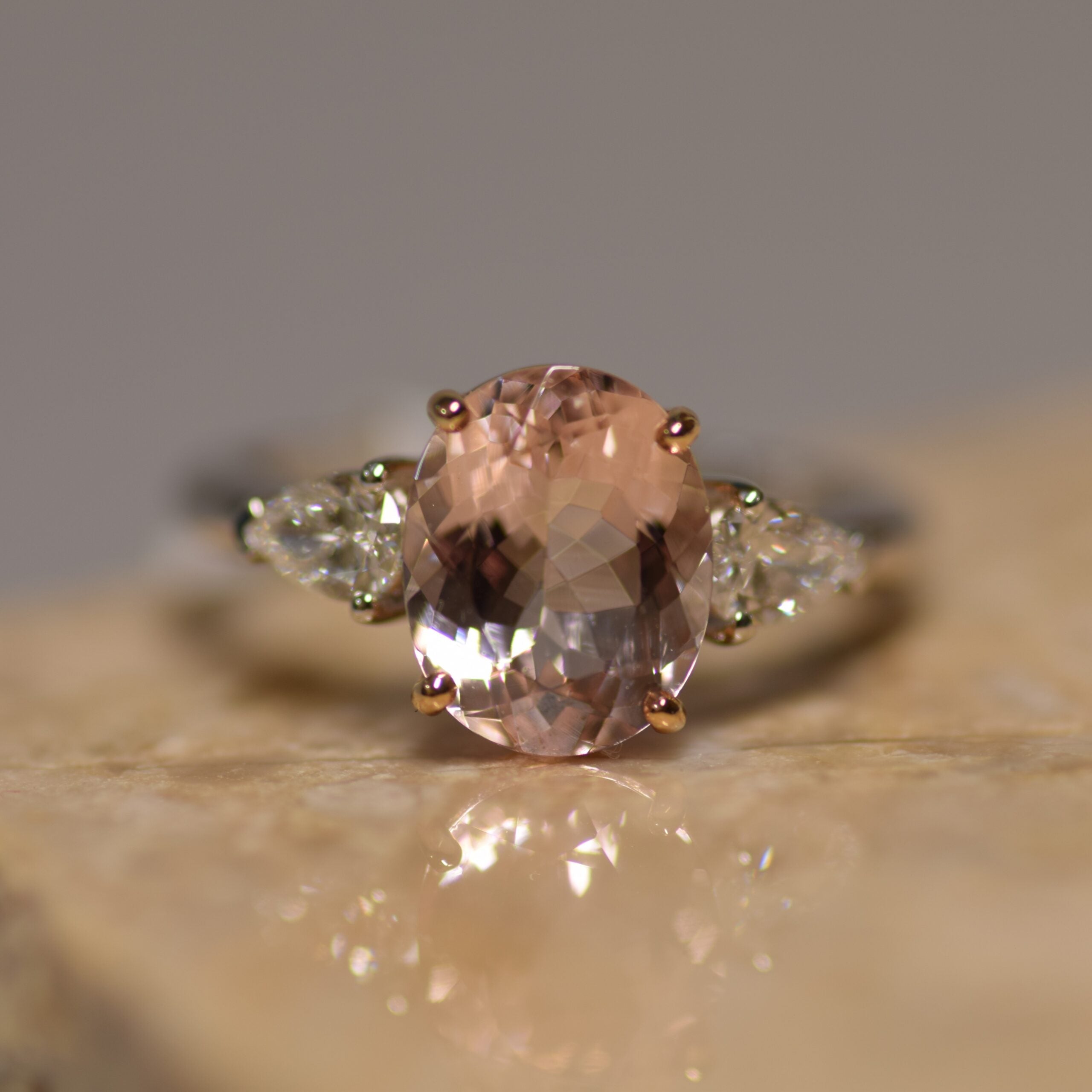 morganite and diamond trilogy