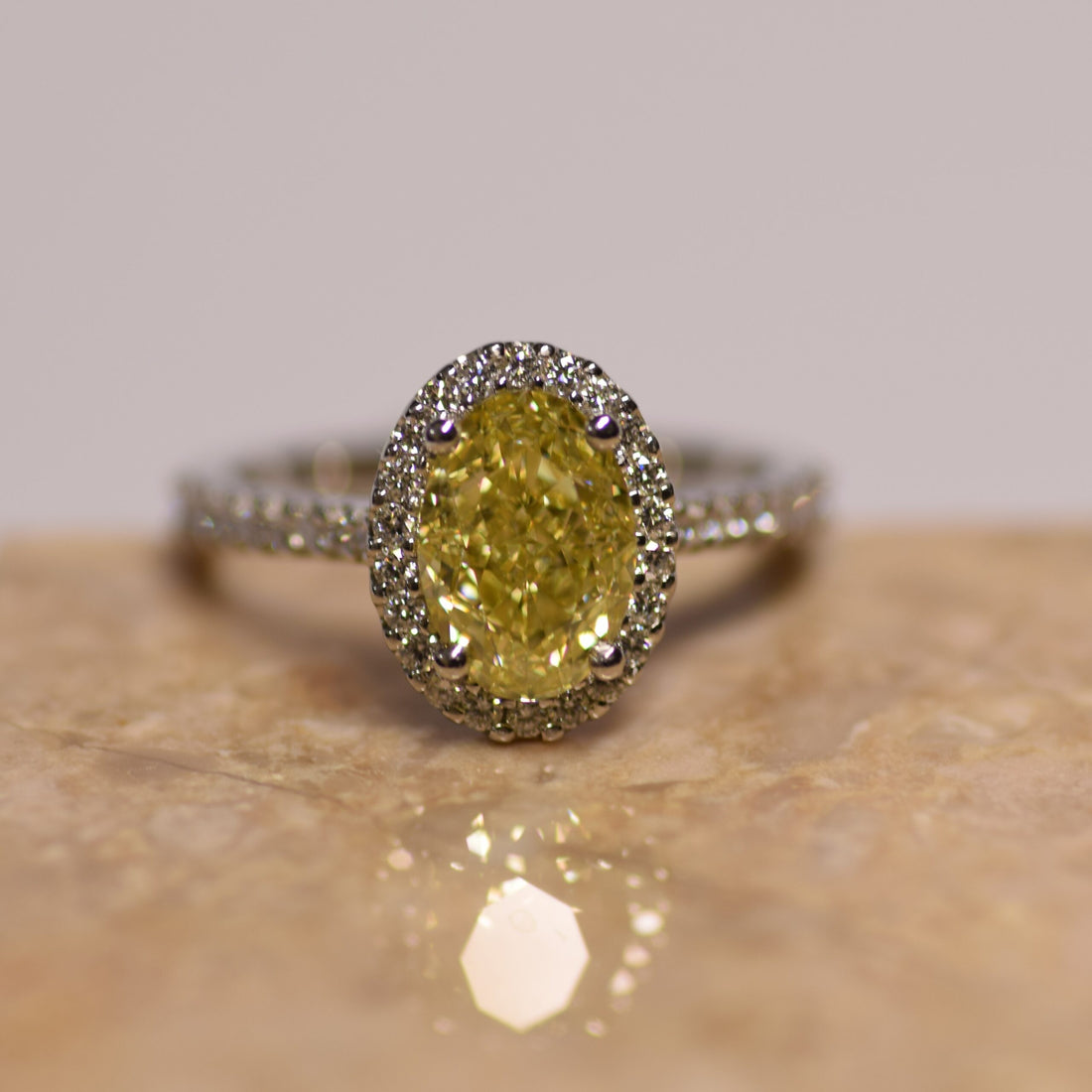 Fancy Intense yellow Diamond Ring