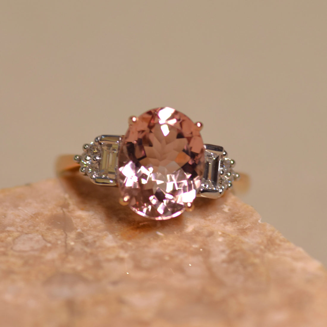 Morganite and Diamond Ring