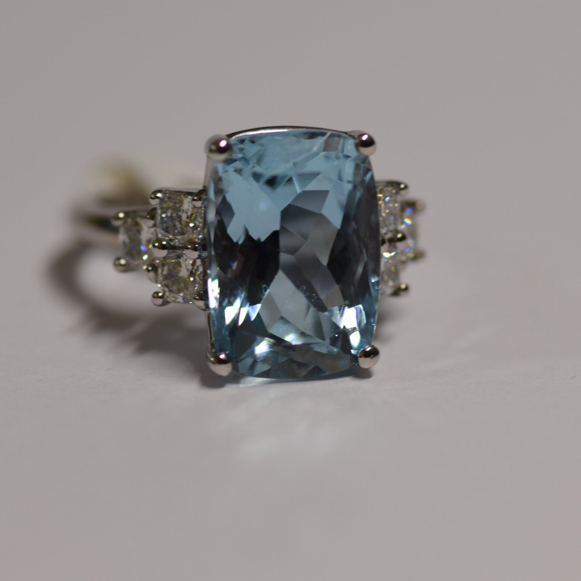 Aquamarine and Diamond Ring