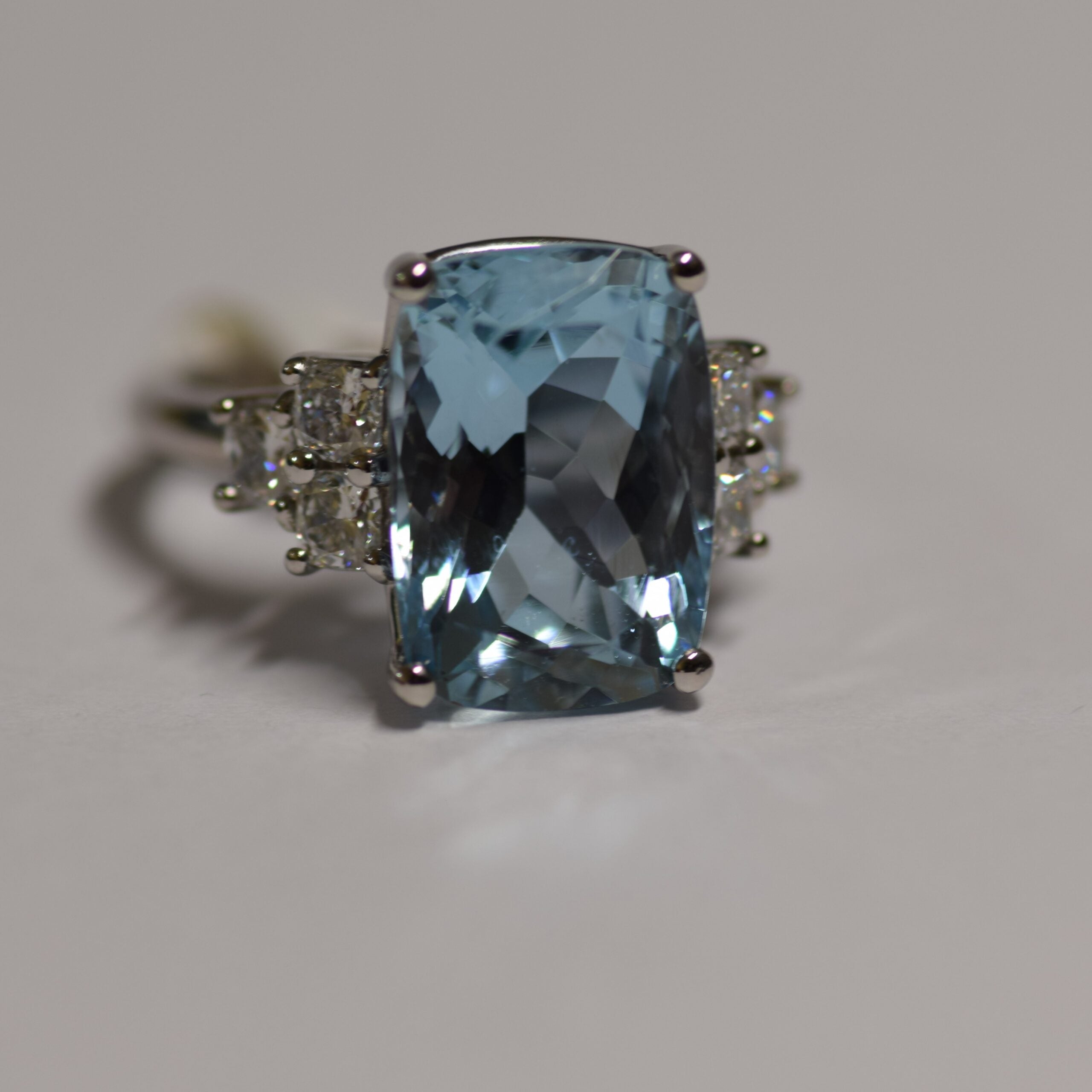Aquamarine and Diamond Ring