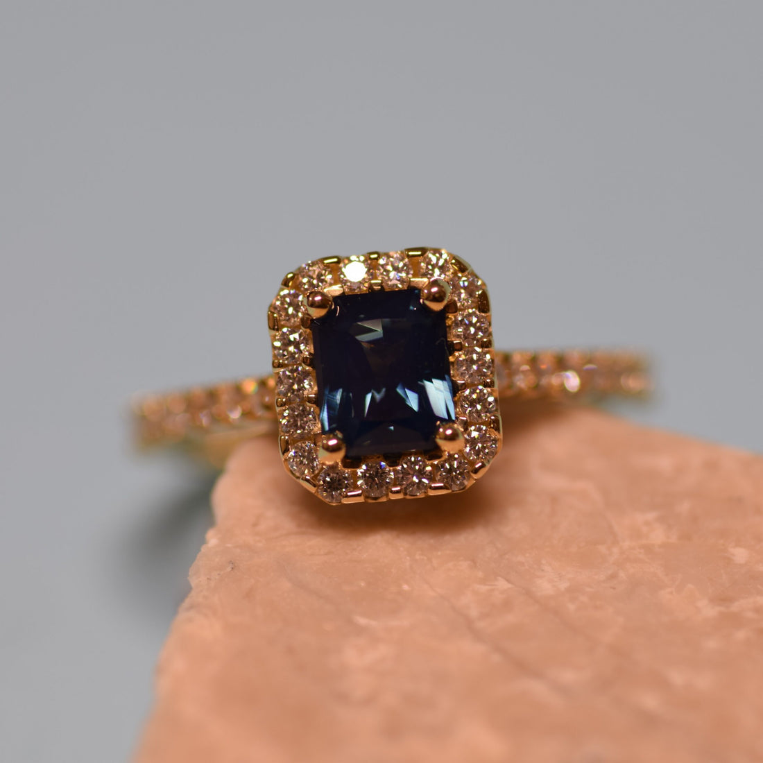 Australian Sapphire and Diamond Ring