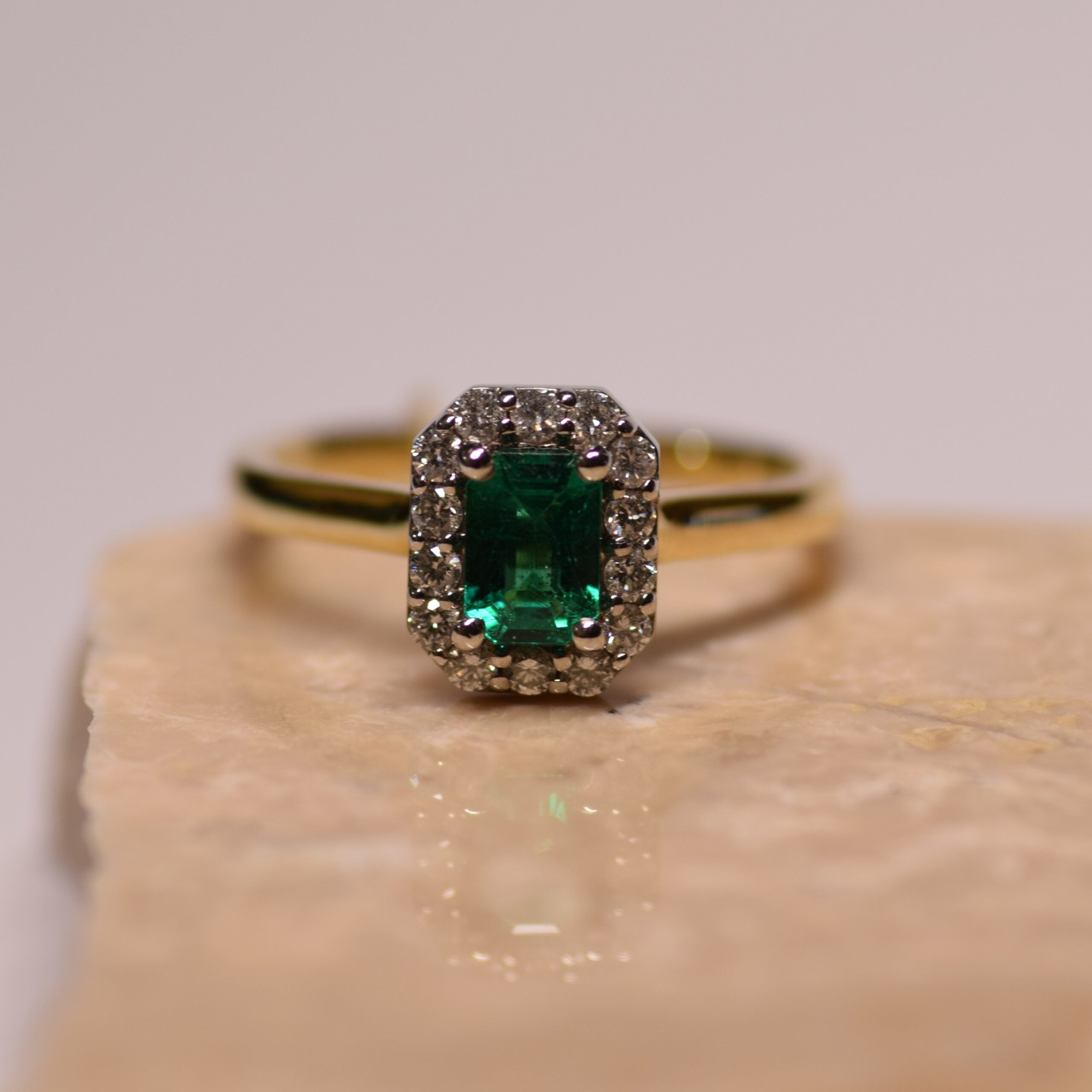 Emerald Cut and Diamond Halo