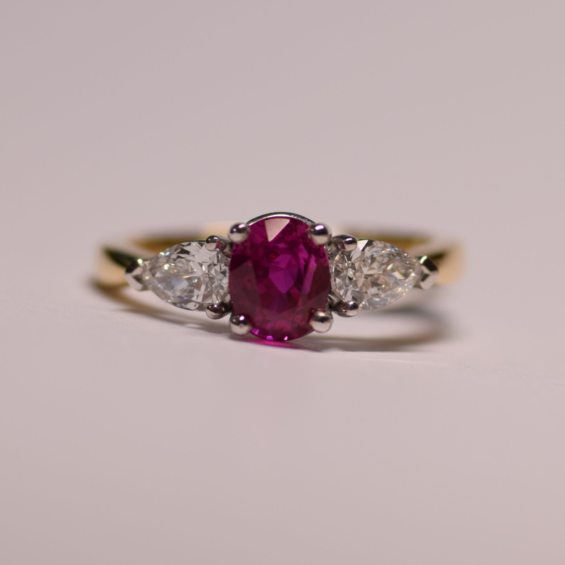 Burmese Ruby and Diamond Ring