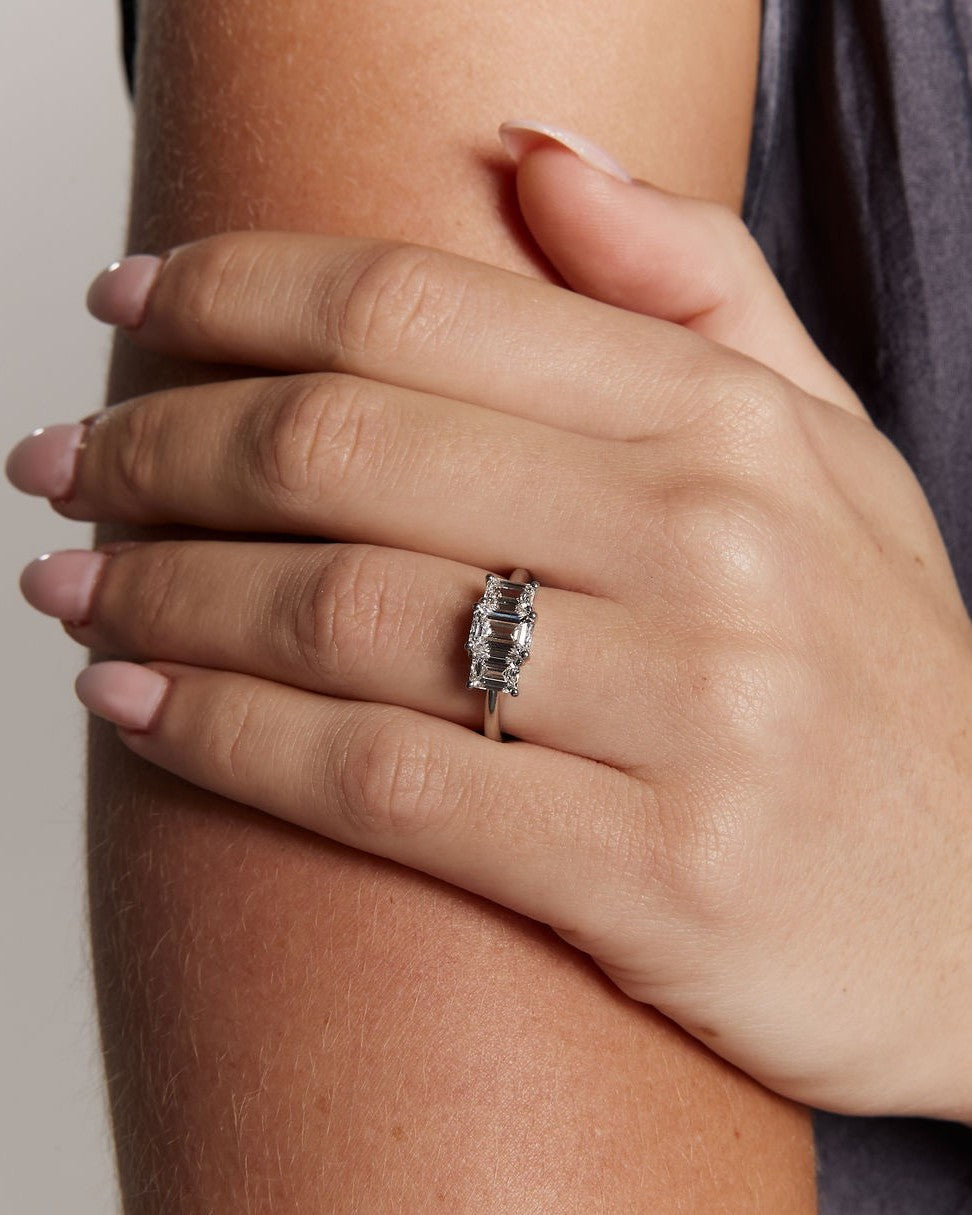 Emerald Cut Diamond Trilogy