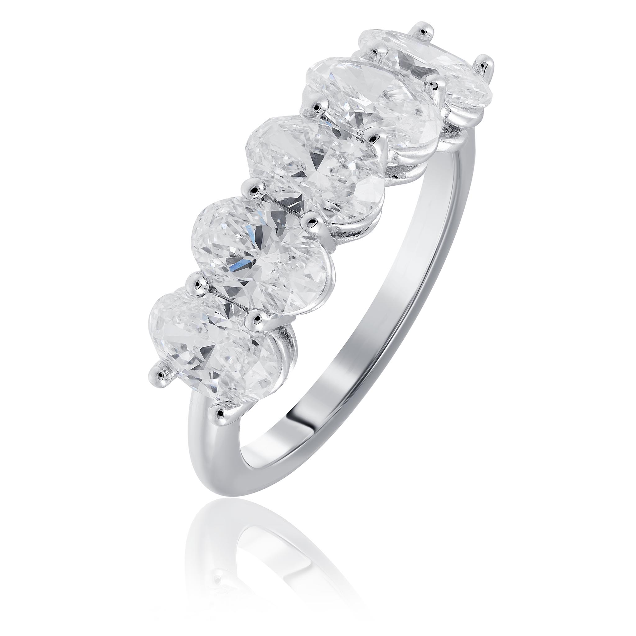 Five oval cut diamonds