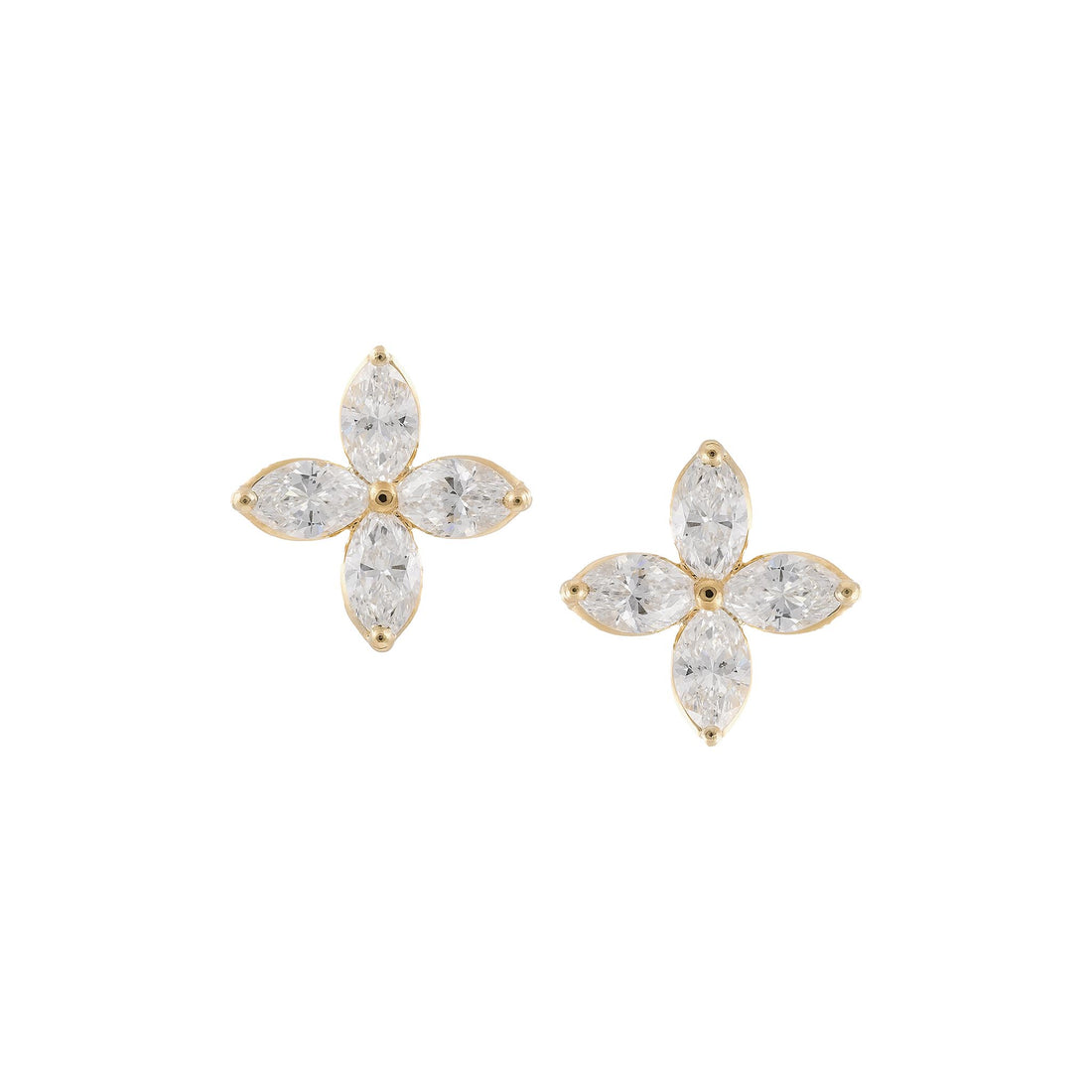 Marquise diamond stud earrings