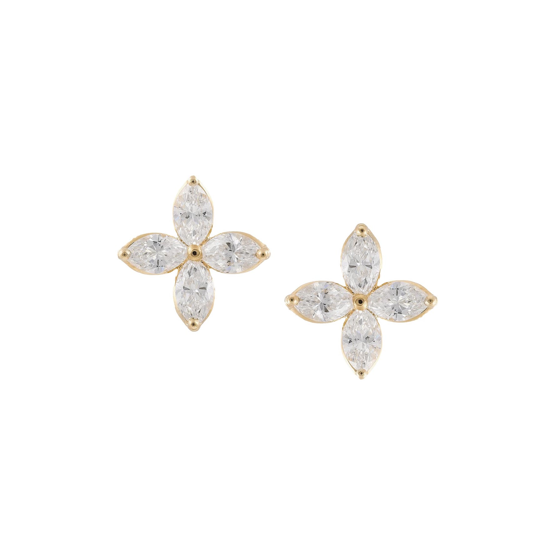 Marquise diamond stud earrings