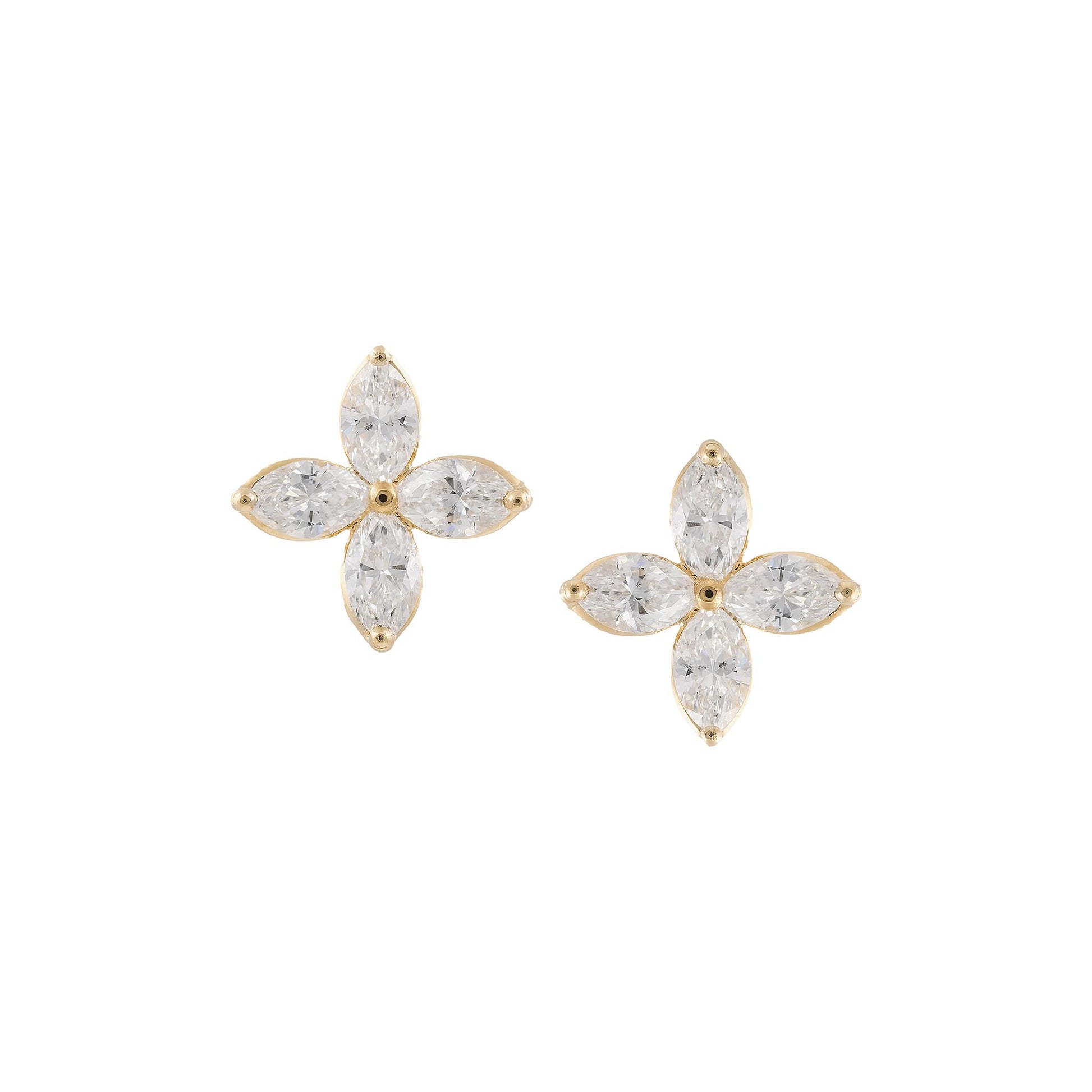 Marquise diamond stud earrings