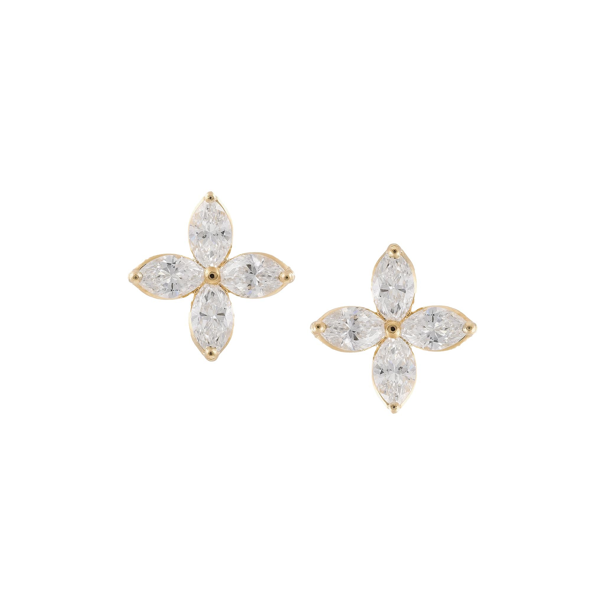 Marquise diamond stud earrings