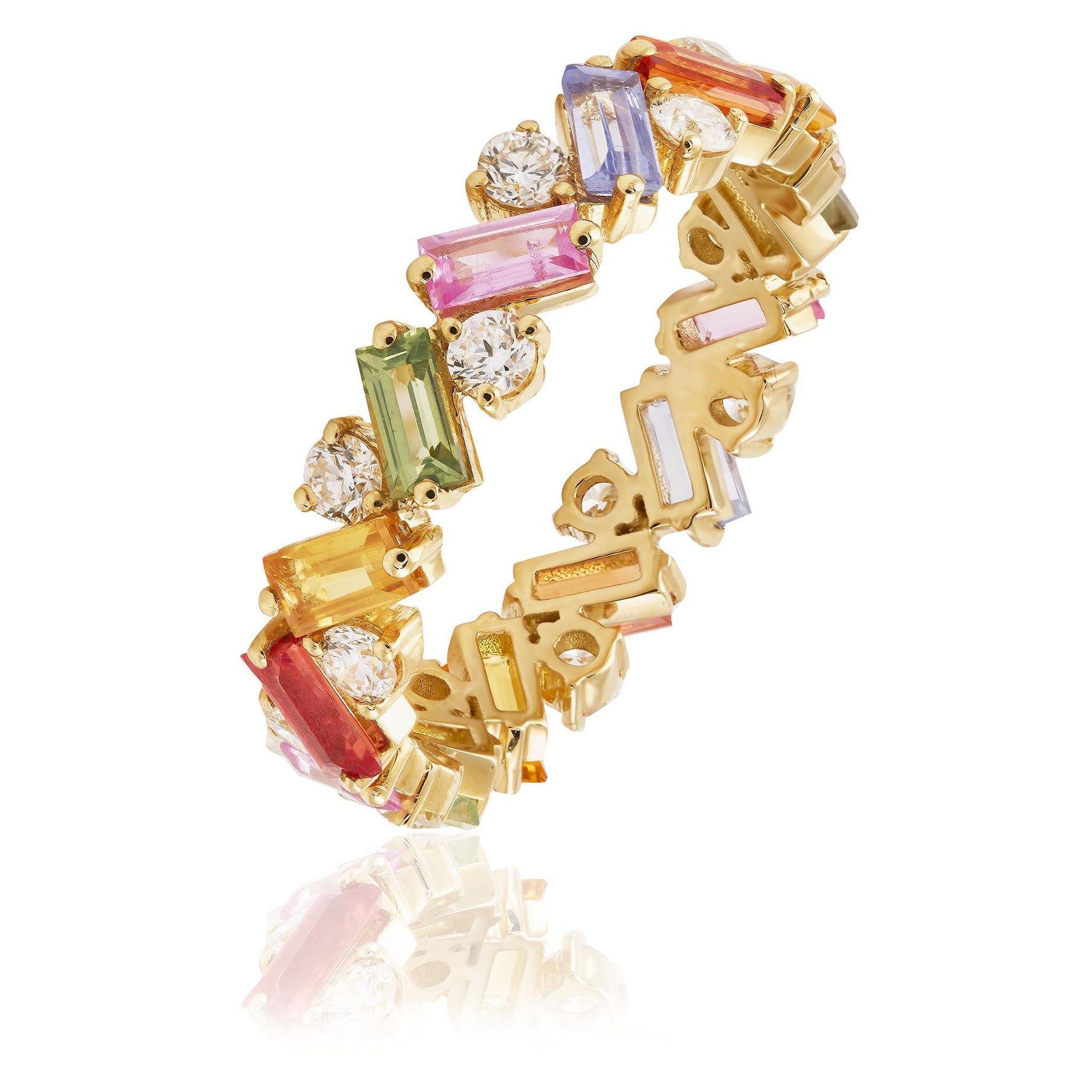 Sapphire and diamond Full Hoop Ring