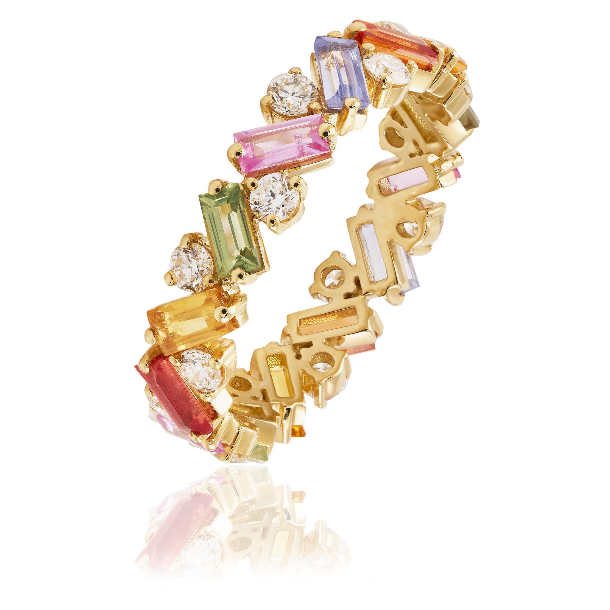 Sapphire and diamond Full Hoop Ring