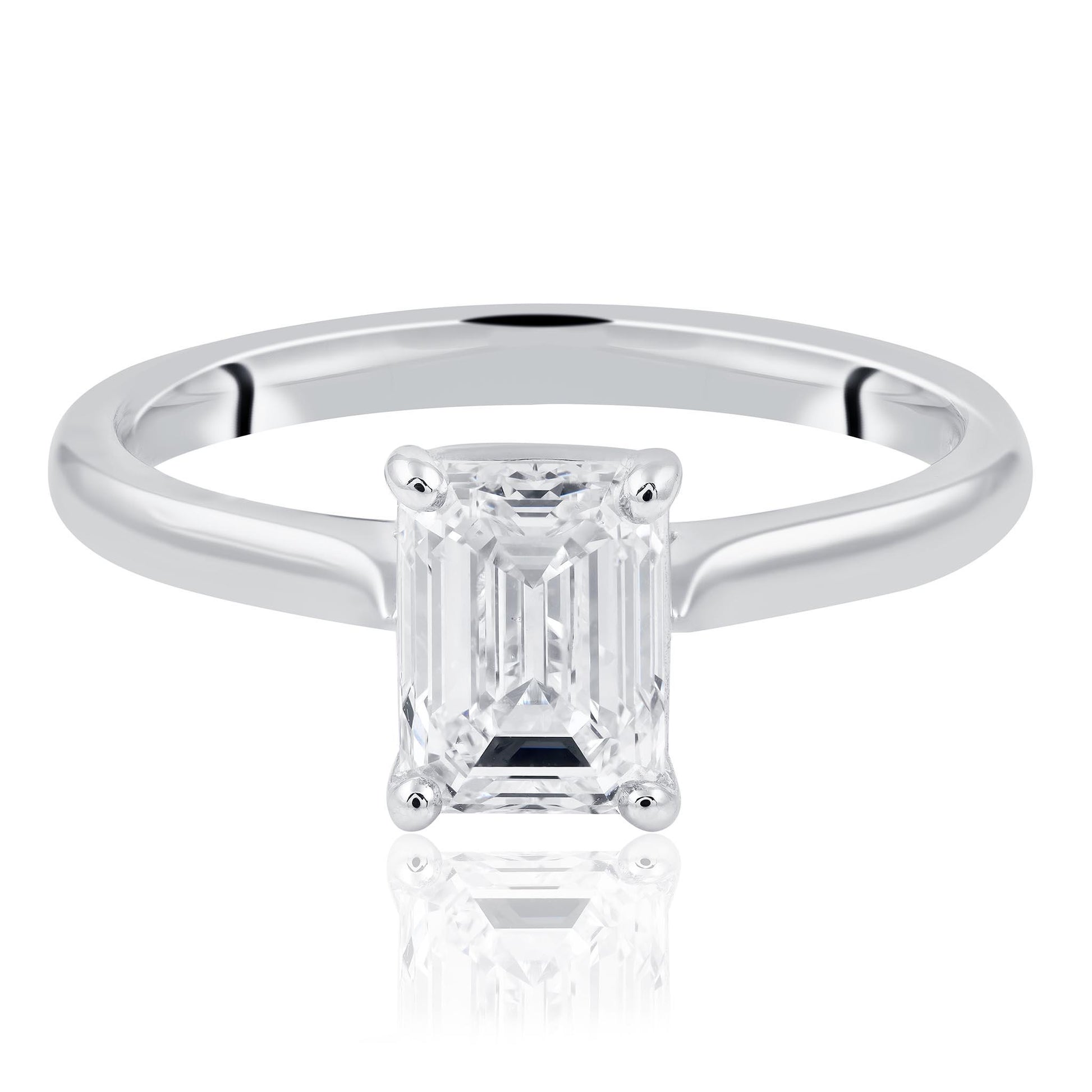 1.30ct Emerald Cut Diamond Engagement Ring